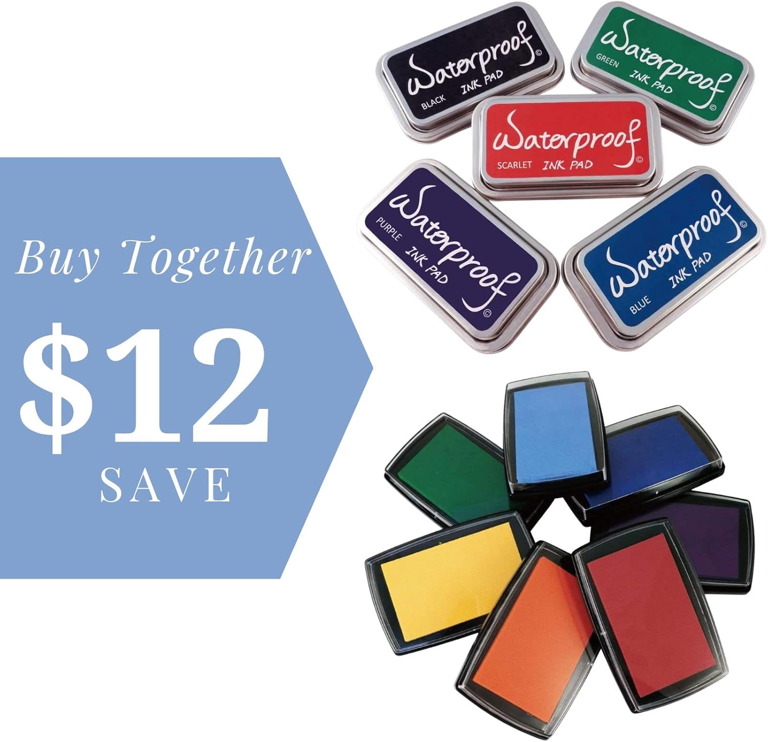 5 Colors Waterproof Ink Pads & 7 Colors Kids Washable Ink Pads, Ink Pads for Paws