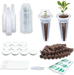 QMCAHCE 161Pcs Seed Pods Kit for Aerogarden, Hydroponic Growing Anything Kit, Garden Accessories for Hydroponic Growing System, Seed Starter Pod Replacement Root Growth Sponges