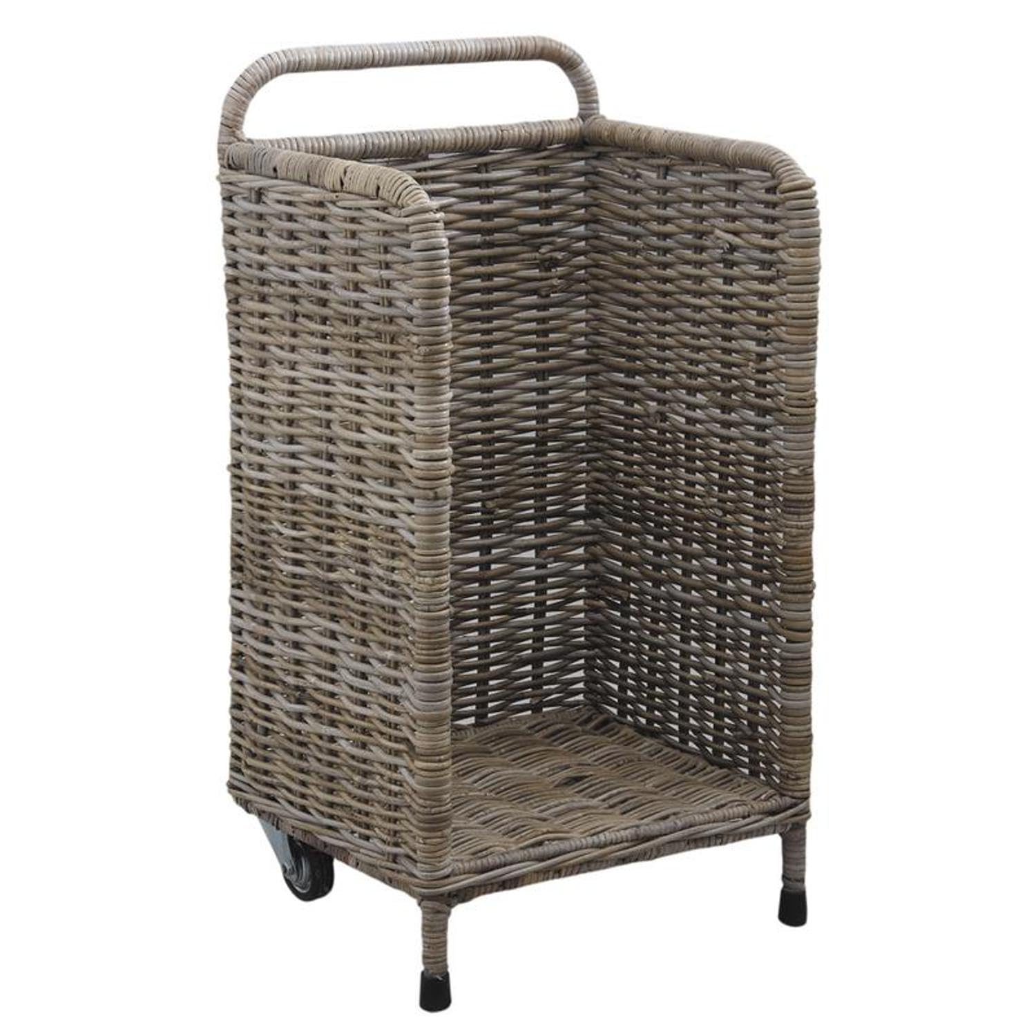 Panier à bûches roulettes pour transporter le bois sans fatigue 78 cm