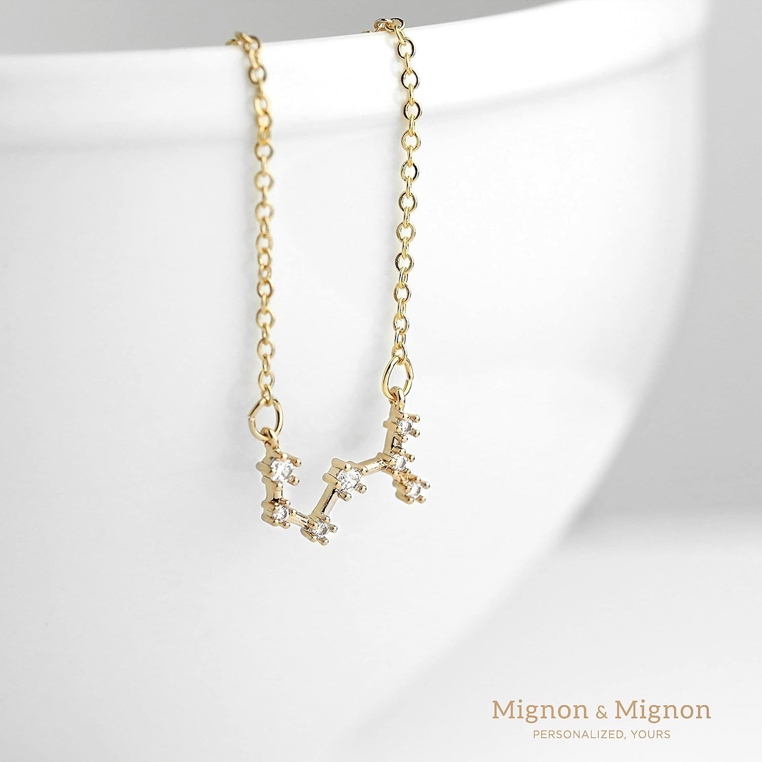MignonandMignon Gold Scorpio Zodiac Constellation Necklace Jewelry for Women Mother's Day Gift - ZCPN