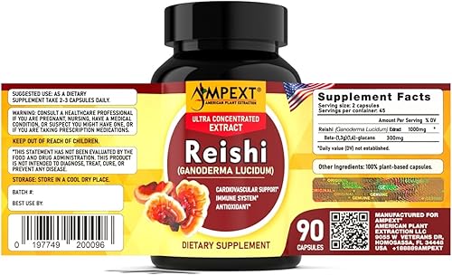 Miniatura 5 de Extracto de hongo Reishi calidad premium, solo cuerpos fructíferos, antioxidante, monotes longevidad, refuerzo de inmunidad, energía y vitalidad,