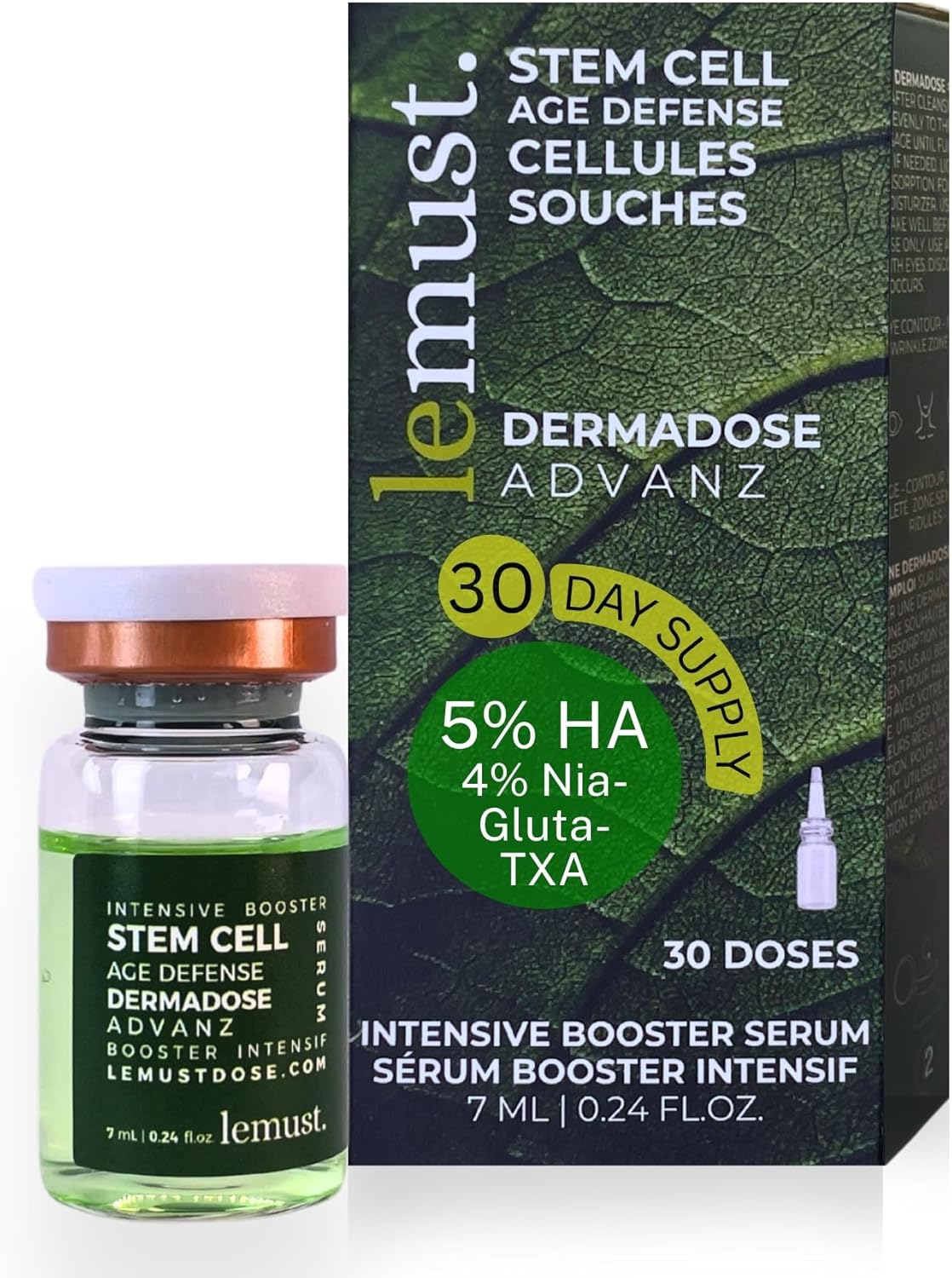 lemust Stem Cell Age Defense – Korean Skincare Anti-Aging Face Serum with Centella, Niacinamide, 5% Hyaluronic Acid, Brightening Serum & Hydrating Ampoule for Men & Women, 1x7mL (30 Doses) lemust Stem Cell Age Defense – Korean Skincare Anti-Aging Face Serum with Centella, Niacinamide, 5% Hyaluronic Acid, Brightening Serum & Hydrating Ampoule for Men & Women, 1x7mL (30 Doses)