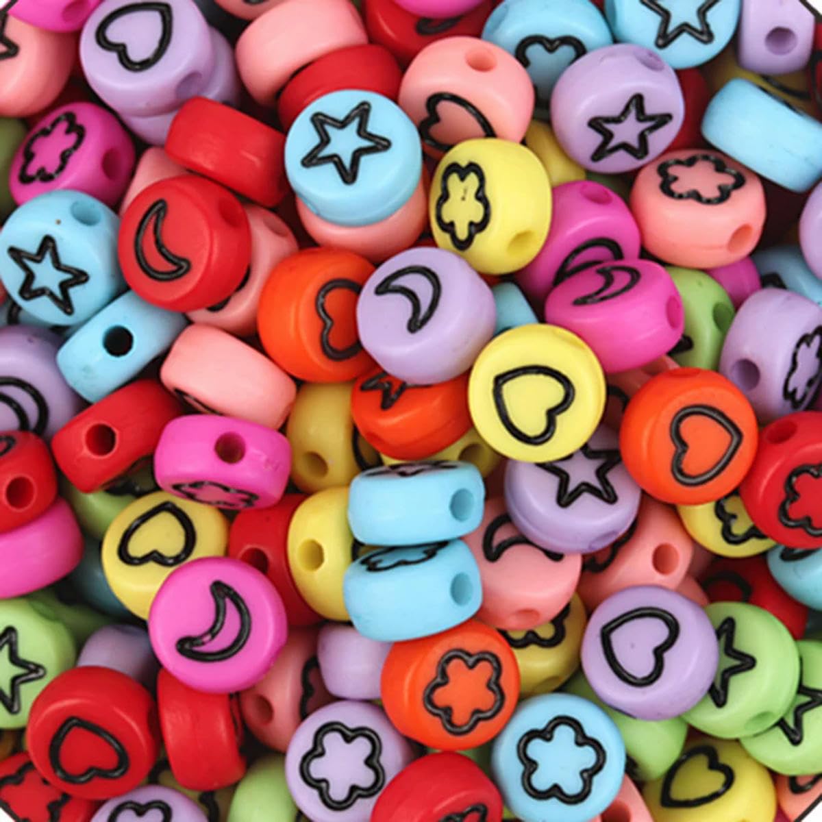 HUIOYG 100Pcs Acrylic Flat Letter Beads Alphabet Spacer Loose Bead for DIY Jewelry