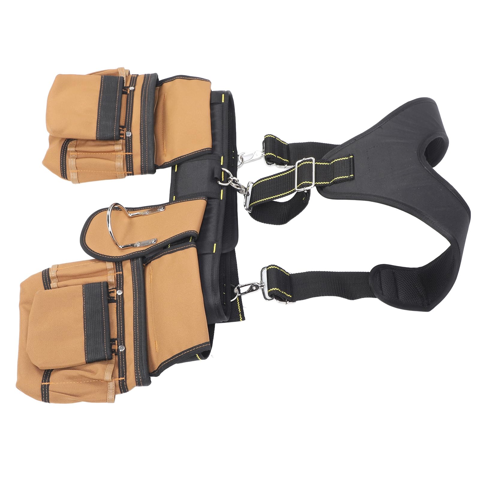 Cinturón de Herramientas de Construcción Ajustable con Bolsas Desmontables para Electricistas, Carpinteros y Fontaneros Tela Oxford 1200D