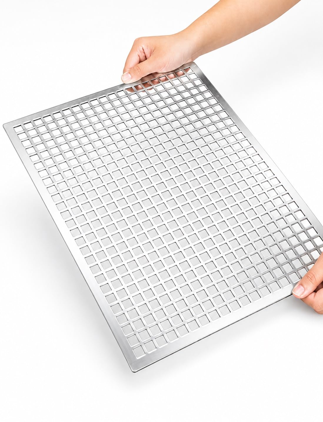 Plaque Perforée Acier Inox 3 mm, Grille Égouttage Barbecue et Four(27x27 cm)