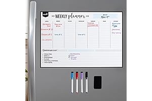 Cinch Magnetic Dry Erase Weekly Fridge Calendar Whiteboard