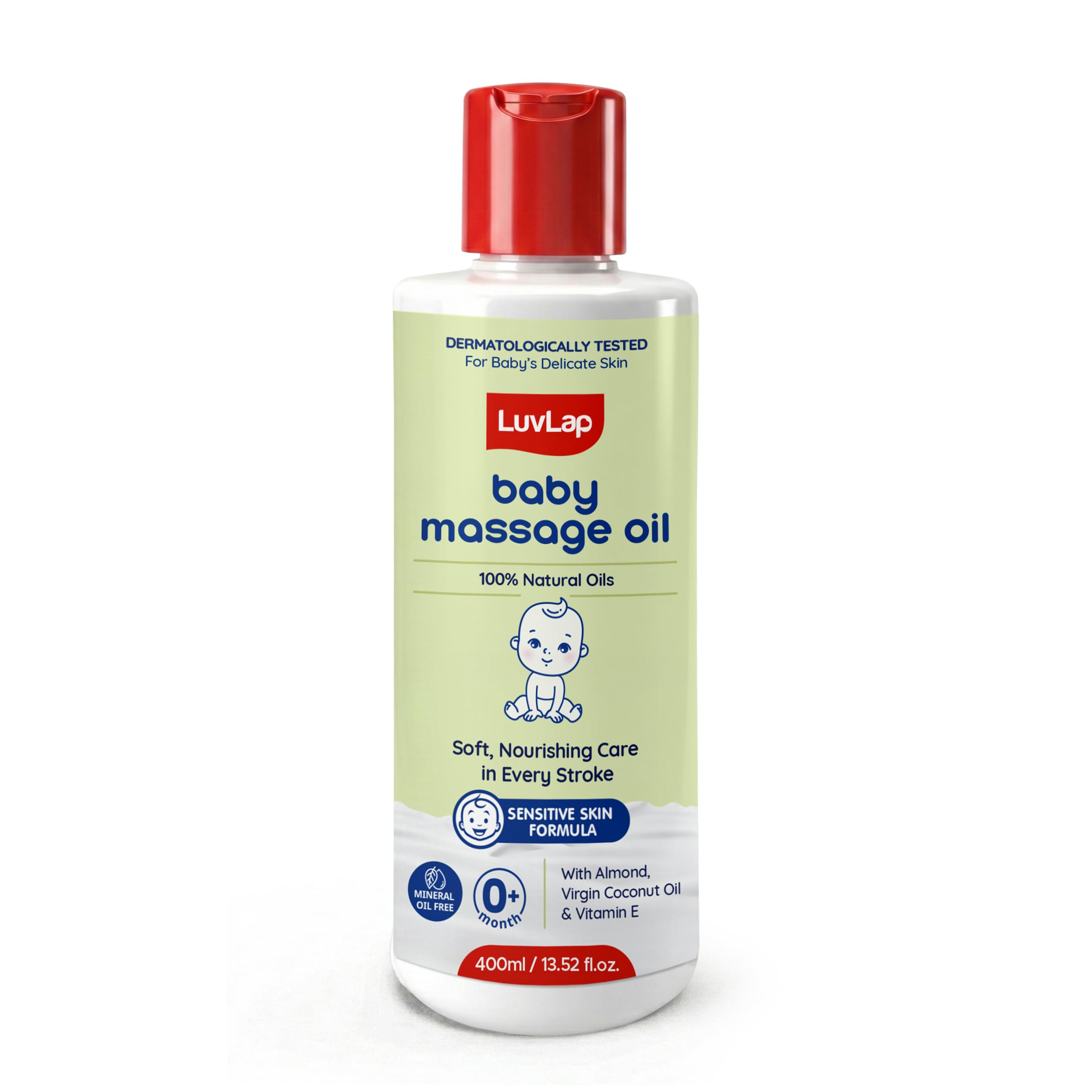 LuvLap Baby Massage Oil with Almond, Virgin Coconut Oil & Vitamin E, Deep Nourishing, Skin Repair & Relaxation, Ayurvedic Non-Sticky Oil for Soft New Born Skin, 100% Natural, Derma Safe, 400ml-picture-23