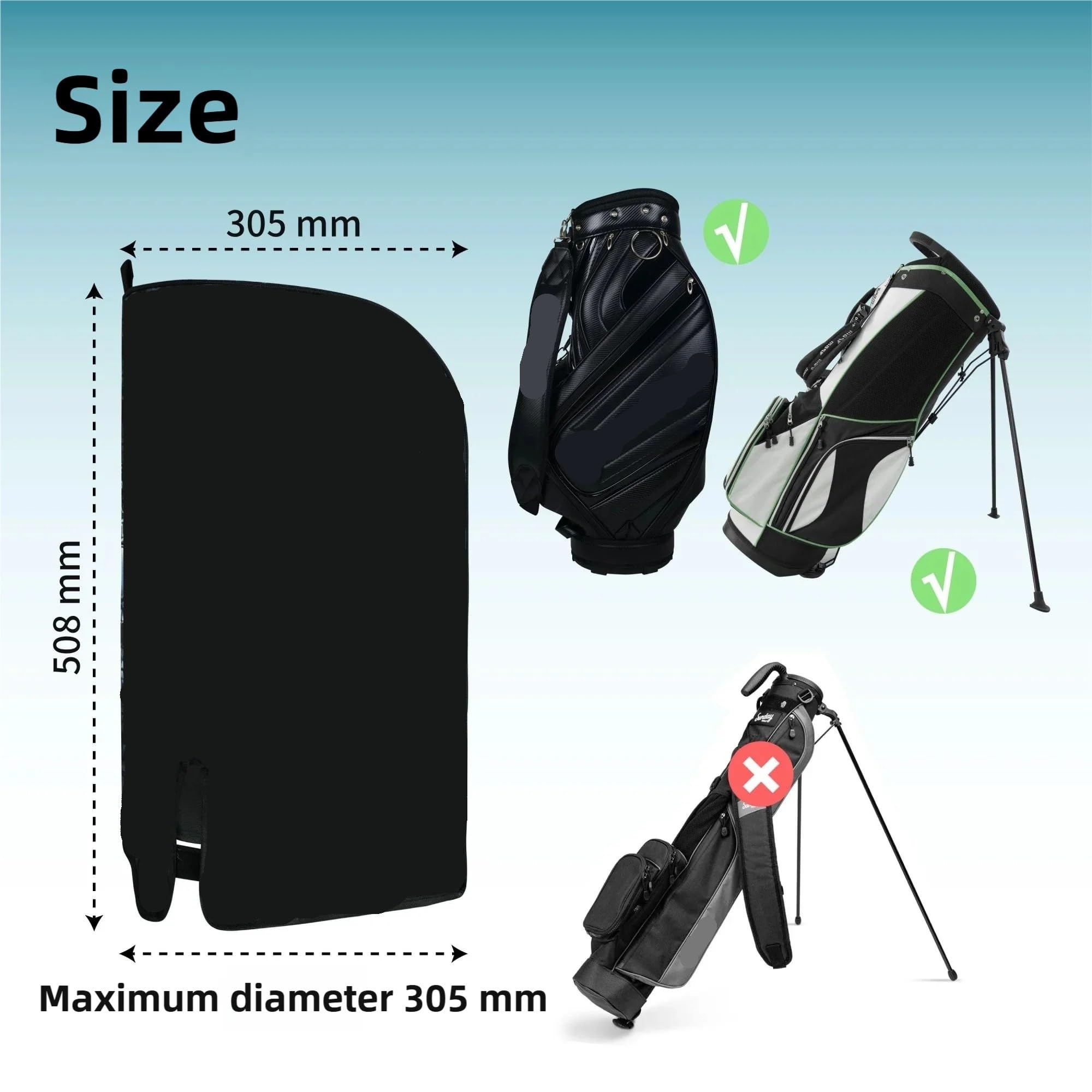 Abdeckung Golfbag Golftaschen-Abdeckung, Schlägerschutz, Robustes Zubehör, staubdichtes Regenhauben-Umhang, gepolstert for Outdoor-Reisen