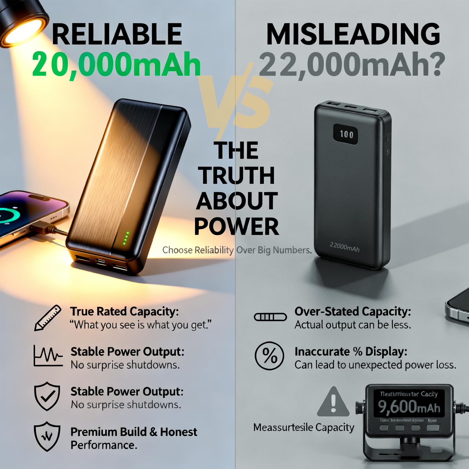 Ahigh Batterie 20 000 mAh, banque d'alimentation 5 V pour gilet, veste, manteau, pantalon et sous-vêtements chauffants, batterie de rechange pour vêtements chauffants