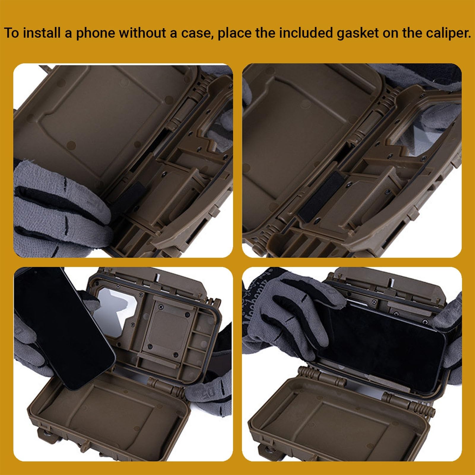Boîte Admin Téléphone Molle pour Chest Rig, Étui Rigide avec Fenêtre & Couvercle Amovible, Angle Réglable, Compatible Smartphones, pour Airsoft/Outdoor