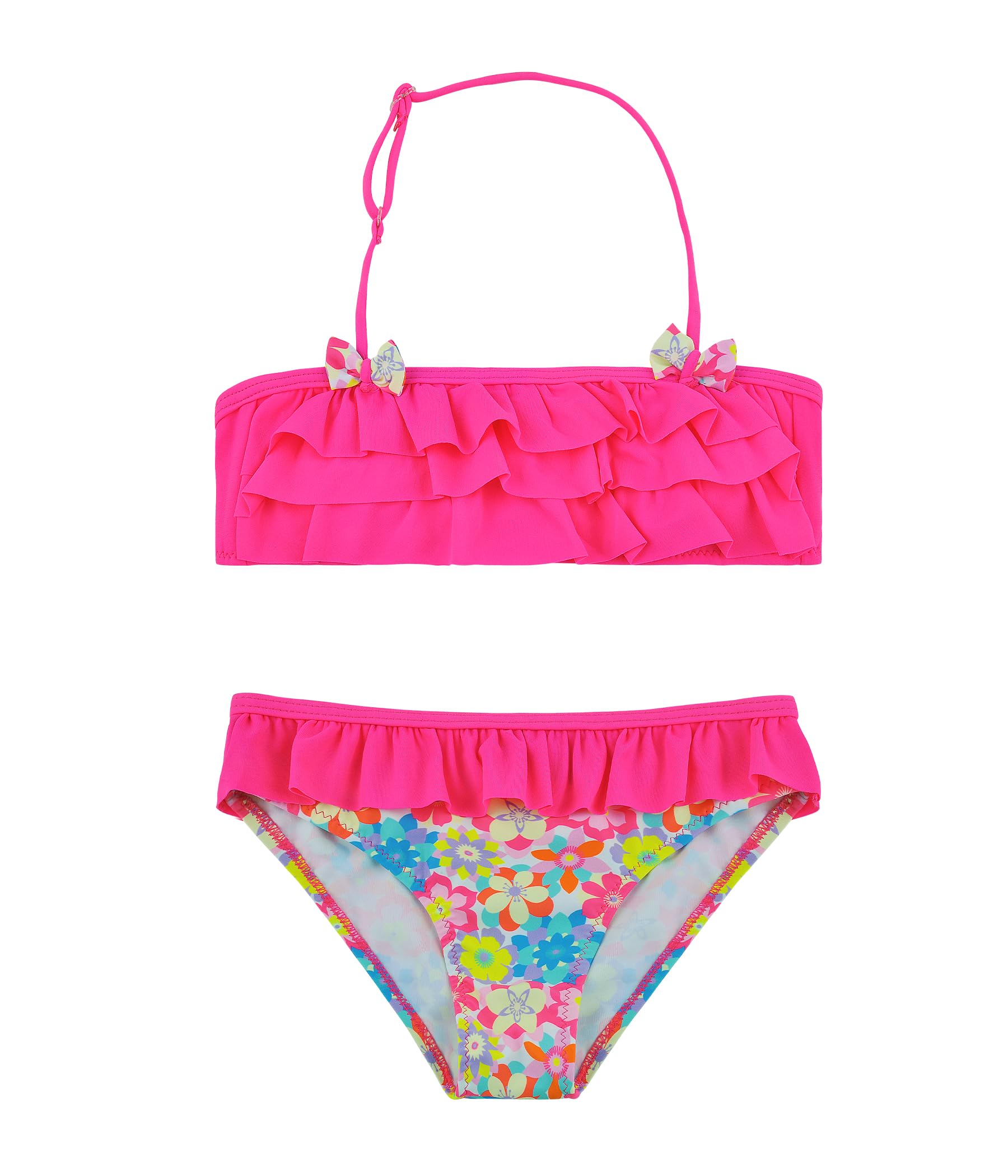Power Flower Traje de baño de niñas Traje de baño de Dos Piezas con Volantes Conjunto de Traje de baño Tankini Ropa de Playa para niños pequeños 4-16 Niña