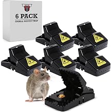 TwinTech Jaws Mouse Traps - Reusable, Sanitary, Easy-to-Use Trap for Mice and Small Rodents, Mouse Traps Indoor for Home, Kitchen, Garage, and Office Use - 4"x1.9"x2.3" - 6 Pack Mice Traps