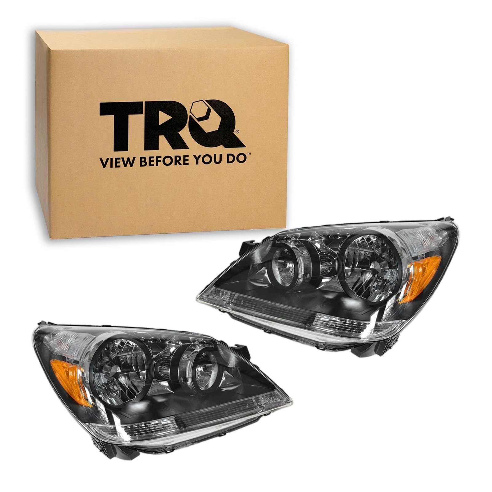 TRQ Headlight Assembly Set HO2518108 HO2519108 Compatible with 2005-2007 Honda Odyssey