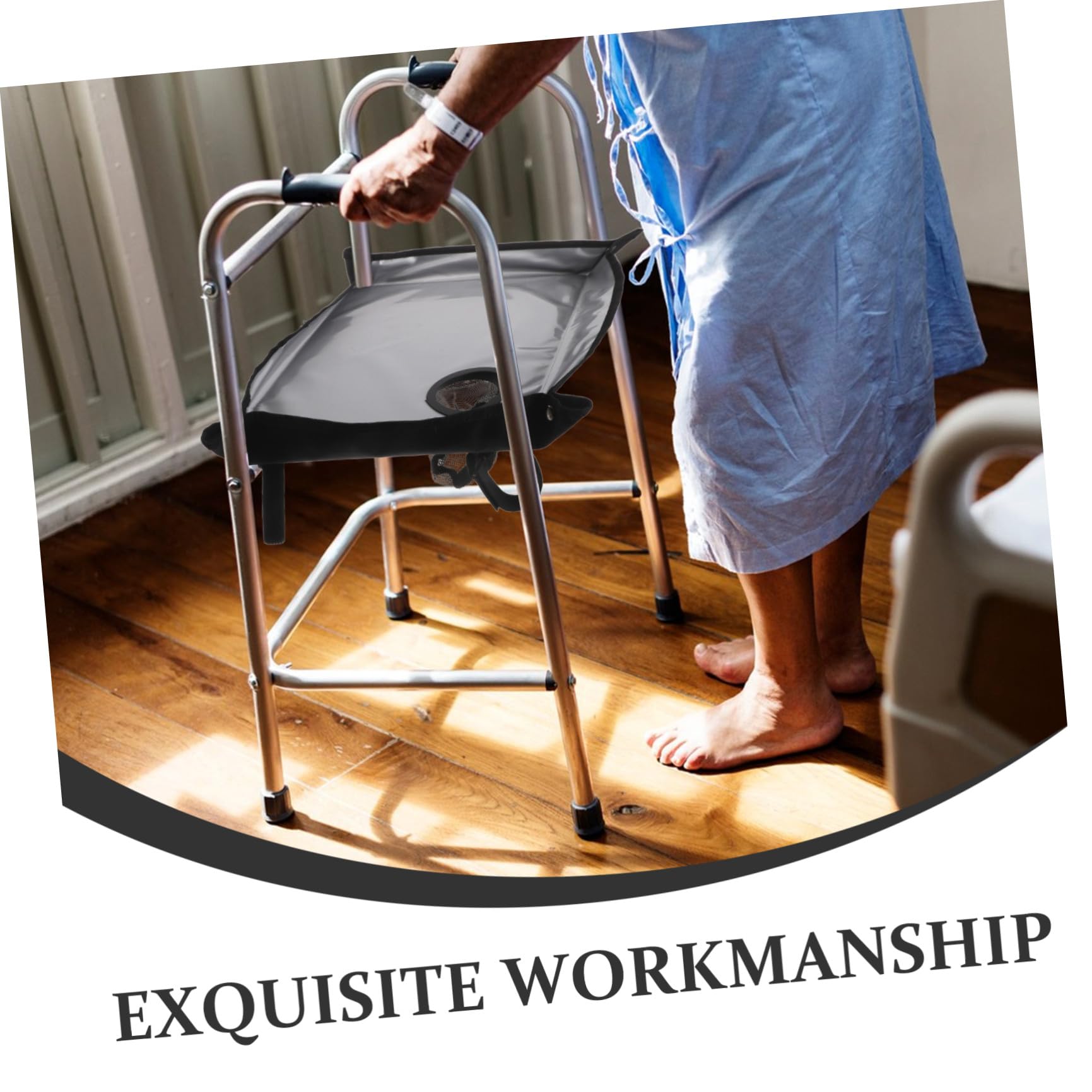 Beavorty Vassoio per Deambulatore Anziani Antiscivolo Portabicchieri, Tavolino Portatile Leggero e Pieghevole per Uso Quotidiano e Viaggi, Accessorio Ergonomico per Ausilio Mobilità