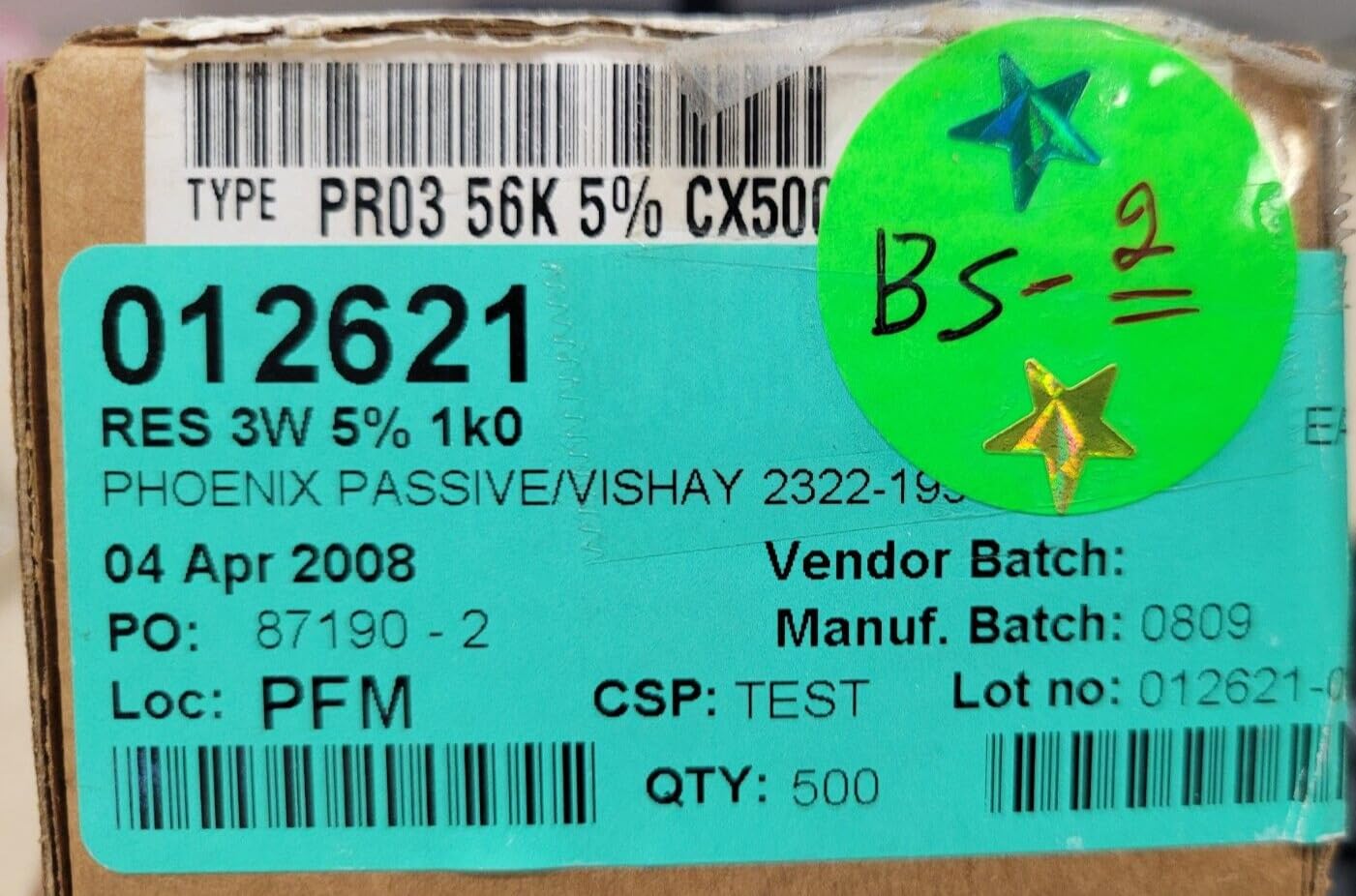 Brand New (10 PCS) PR0356K5% CX500 Compatible with Phoenix