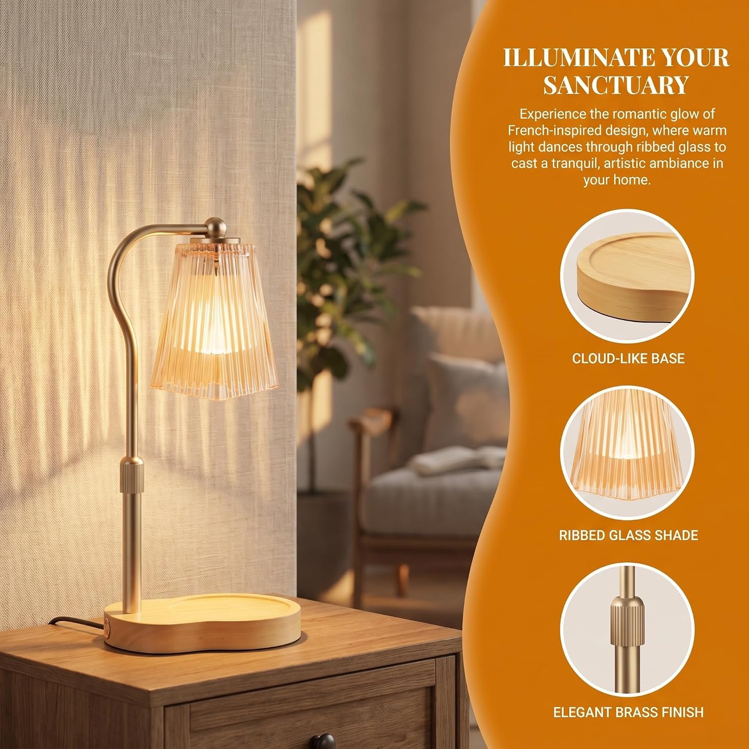 Candle Warmer Lamp with Timer & Dimmer, Wax Melt Warmer for Jar Candles