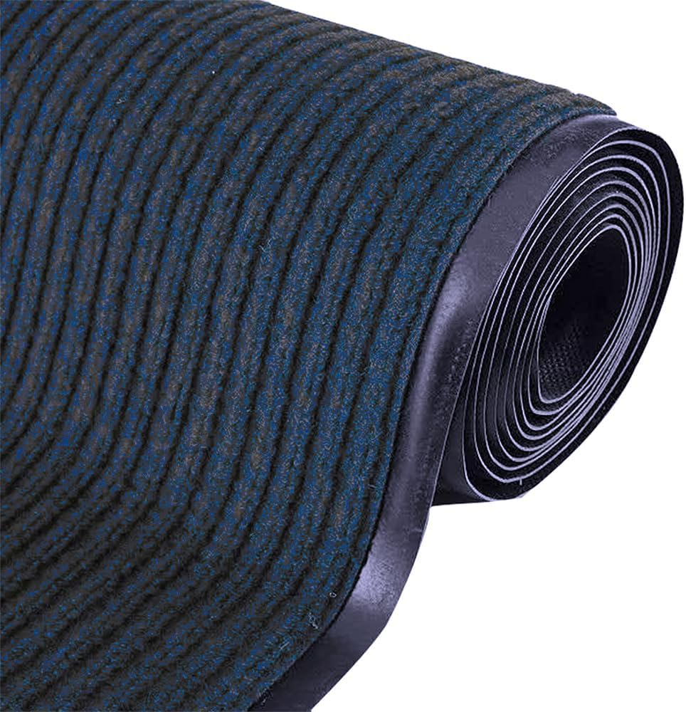 3' x 16.4' commercial grade door floor mat brush step entrance mats vinyl backed utility doormat home office hotel corridor indoor outdoor runner rugs corridor floor carpet, grey