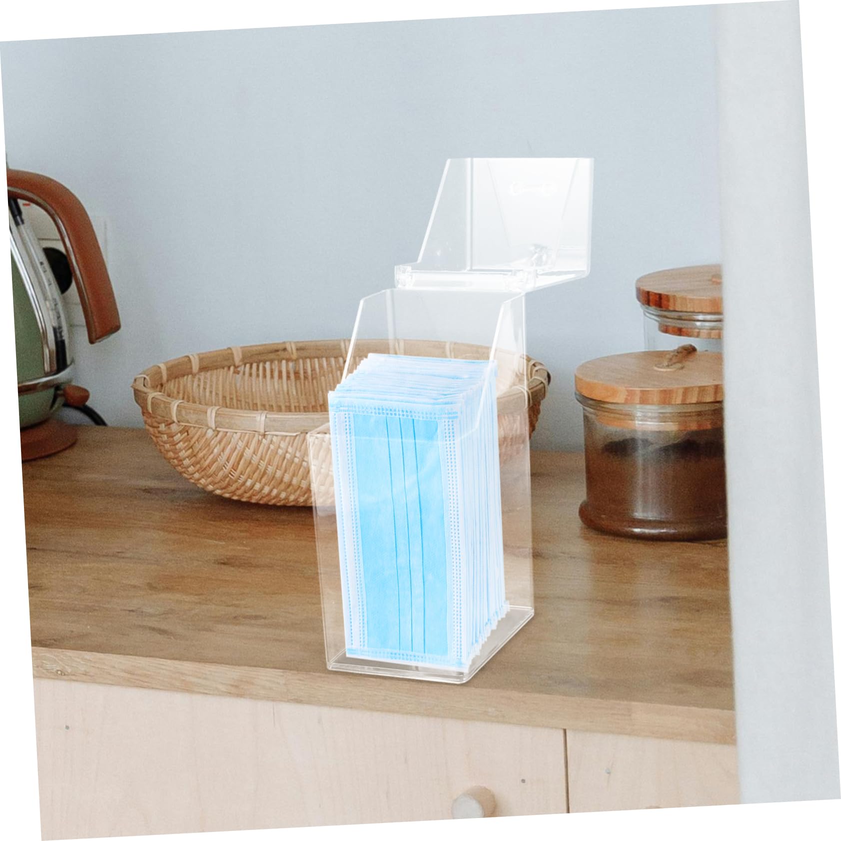 Gatuida 4pezzi Dispenser Per Maschere e Guanti Da Parete Contenitore Trasparente Per Organizer Con Scomparti Separati Per Ufficio e Laboratorio
