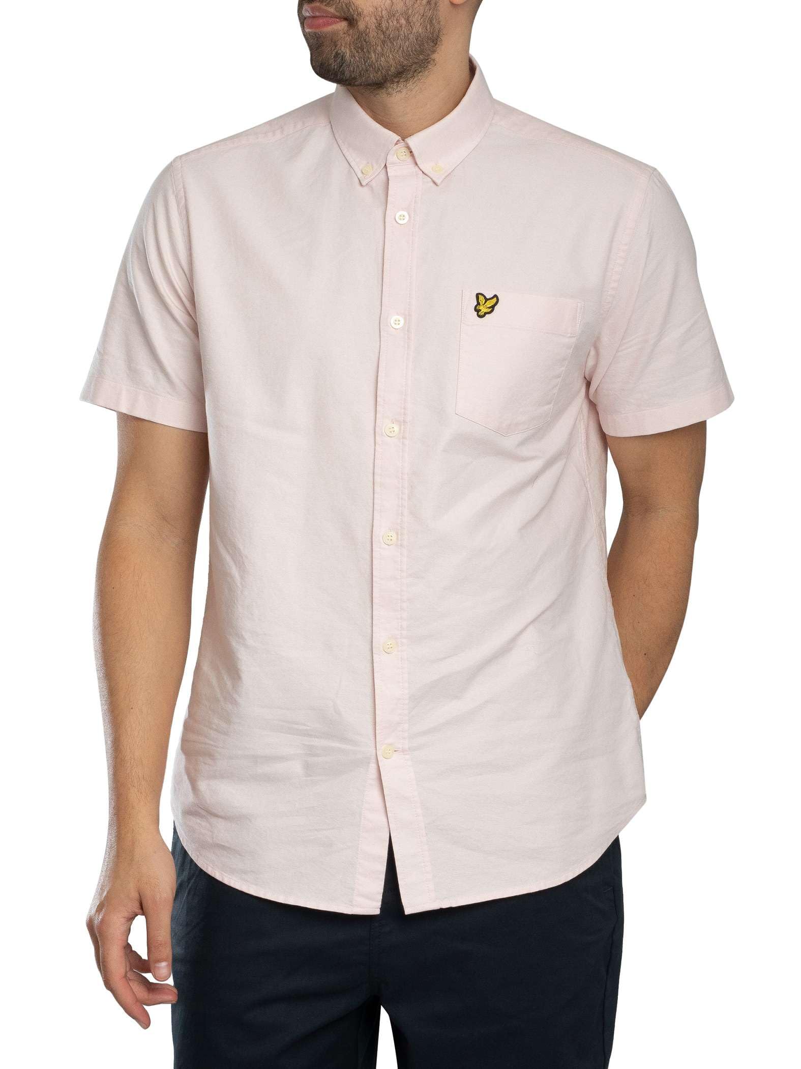 Lyle & Scott Men's Light Pink Short Sleeved Oxford Shirt