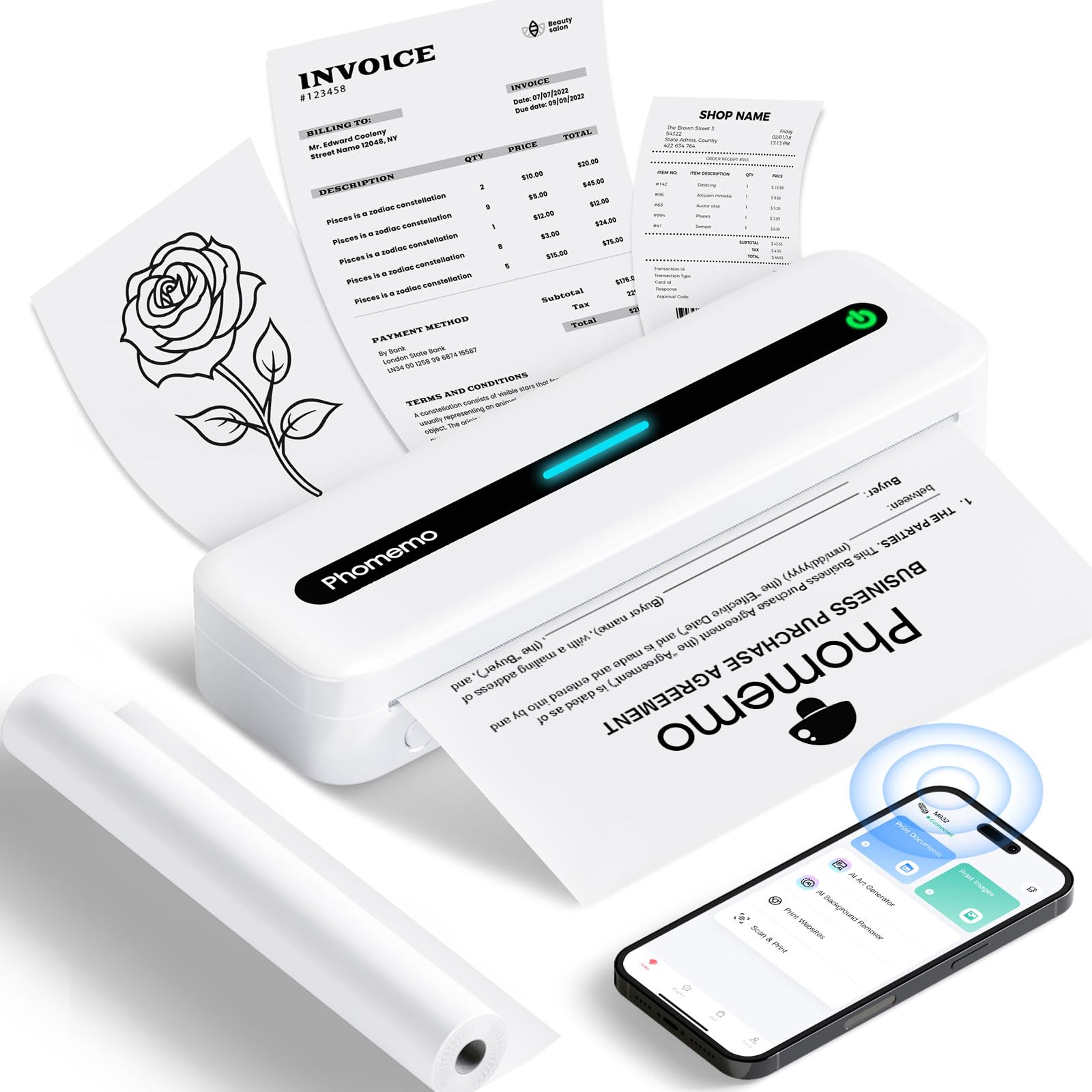 ★Pmo M832★ Amazon.com: Phomemo Portable Printers Wireless for Travel