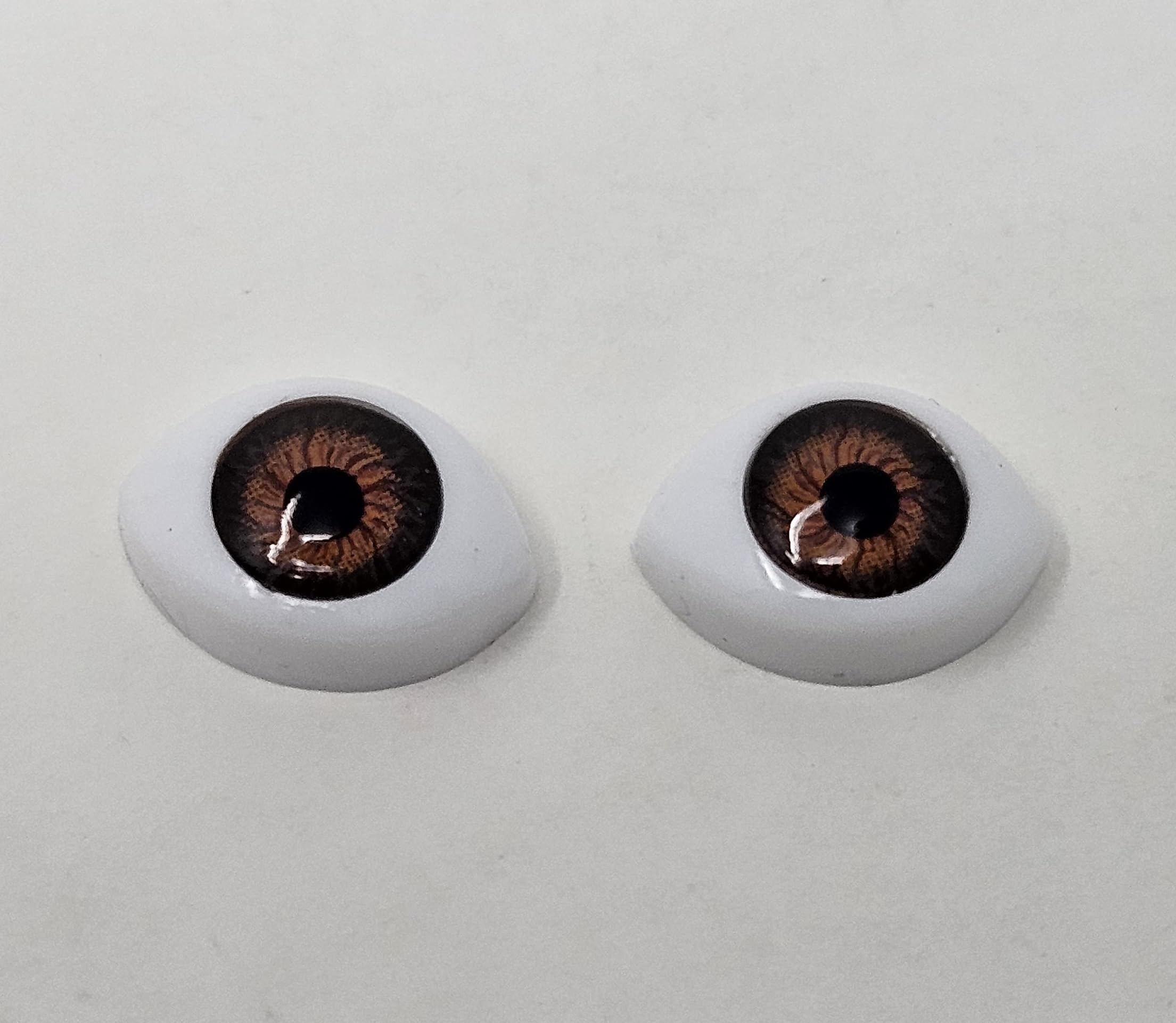 Pair of Zim's 7mm Iris Oval Realistic Plastic Human Dolly Eyes for Craft Dolls, Toys or Puppets (Pack of 5) (Brown)