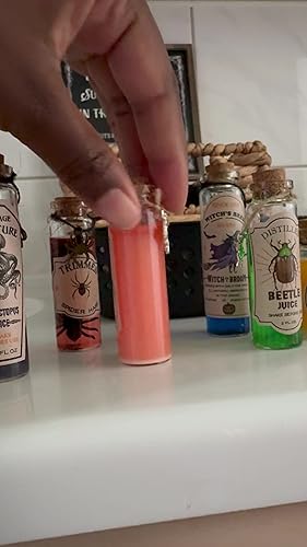 Tuitessine Botellas De Poción De Halloween Con Tapón De Corcho, Brujas, Araña, Fantasma, Frascos Decorativos Para Fiesta De Halloween, Bandeja De