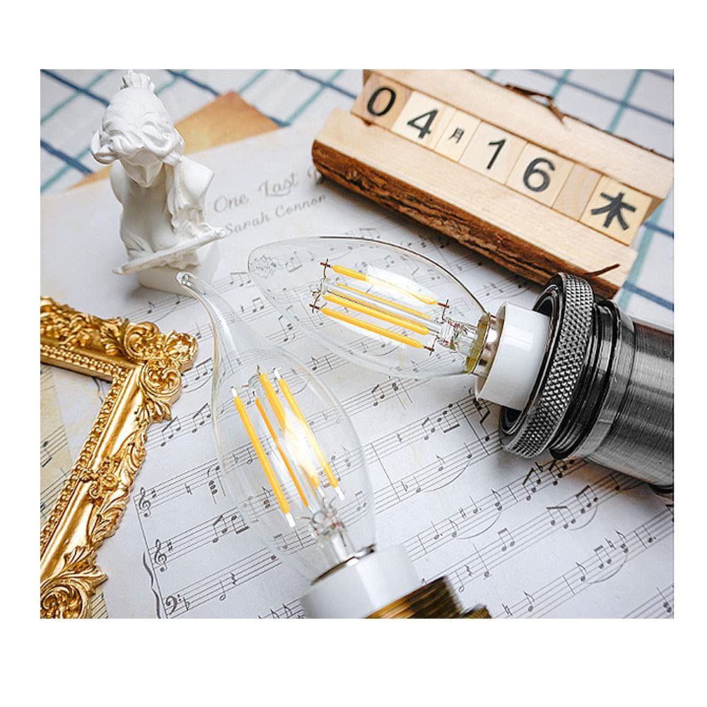 15 Confezioni Lampadine a Candela LED E14 4W(Equivalente a 40W) Lampadina a Filamento LED C35 Non Dimmerabile 400LM,Lampada a Candelabro a Risparmio Energetico Vintage Bianco Caldo 2700K