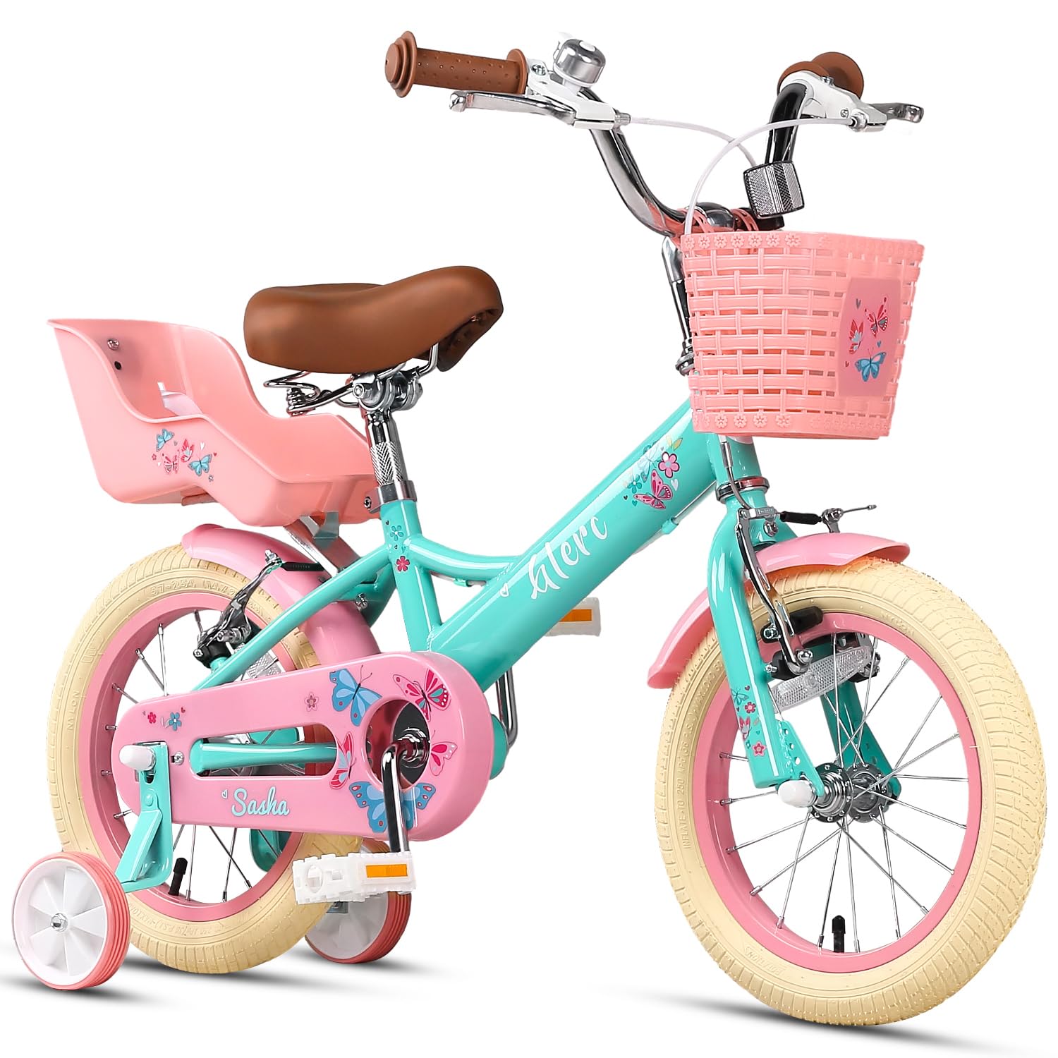 Amazon.co.jp: 【Glerc】Sasha子供用自転車 可愛い蝶柄ぬいぐるみ座席 