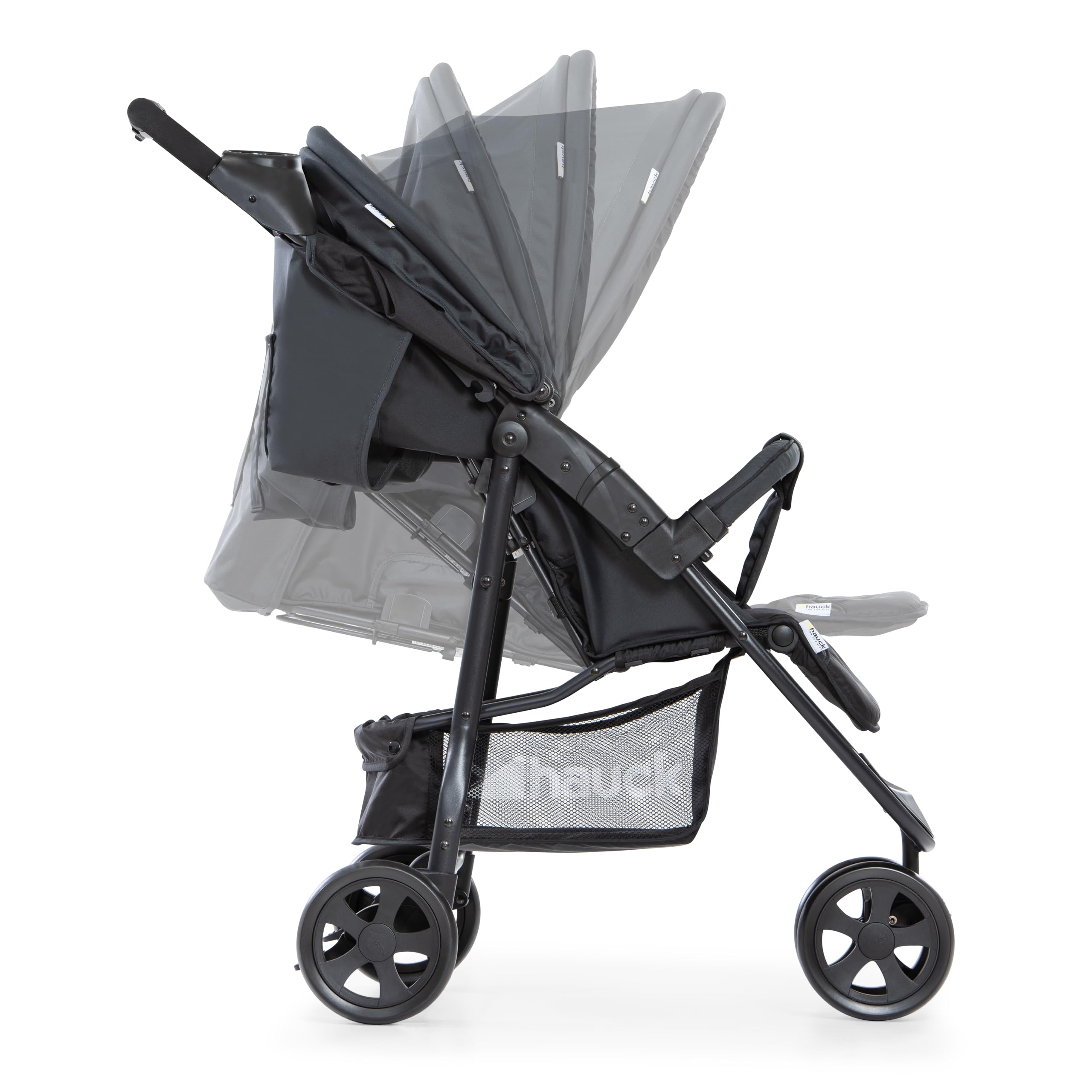 hauck Poussette Compacte 3 Roues Citi Neo 2, Inclus Volant Enfant, Housse de Pluie Poussette et Moustiquaire | Inclinable et Légère - Caviar Stone
