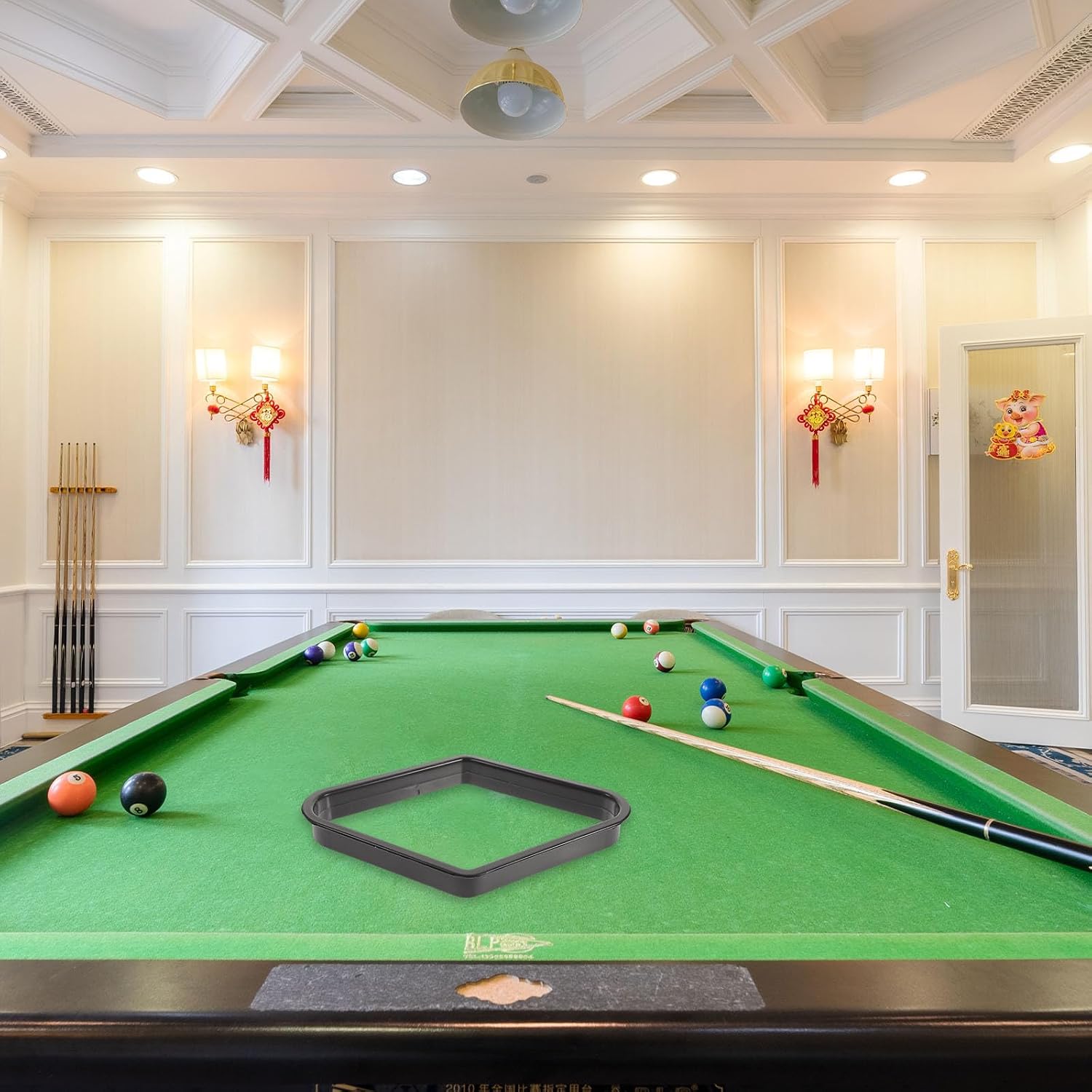 KALLORY 2pcs 9-Ball Billiard Rack Pool Table Ball Holder Snooker Tripod Rack Billiard Organizer Frame for Pool Table Accessories