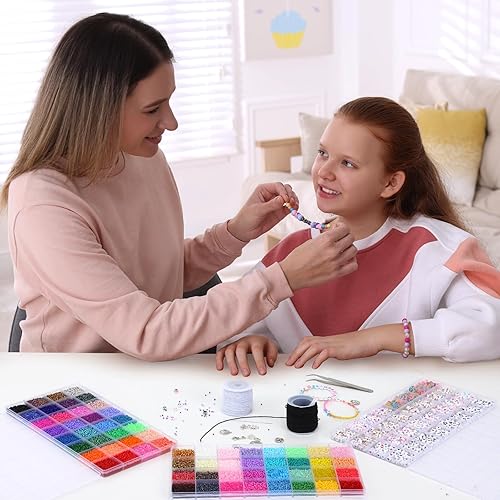 Miniatura 6 de QUEFE Cuerda elástica para pulsera, 6 rollos de cuerda elástica de 0.039 in de grosor para hacer pulseras, color blanco y negro, 164 pies