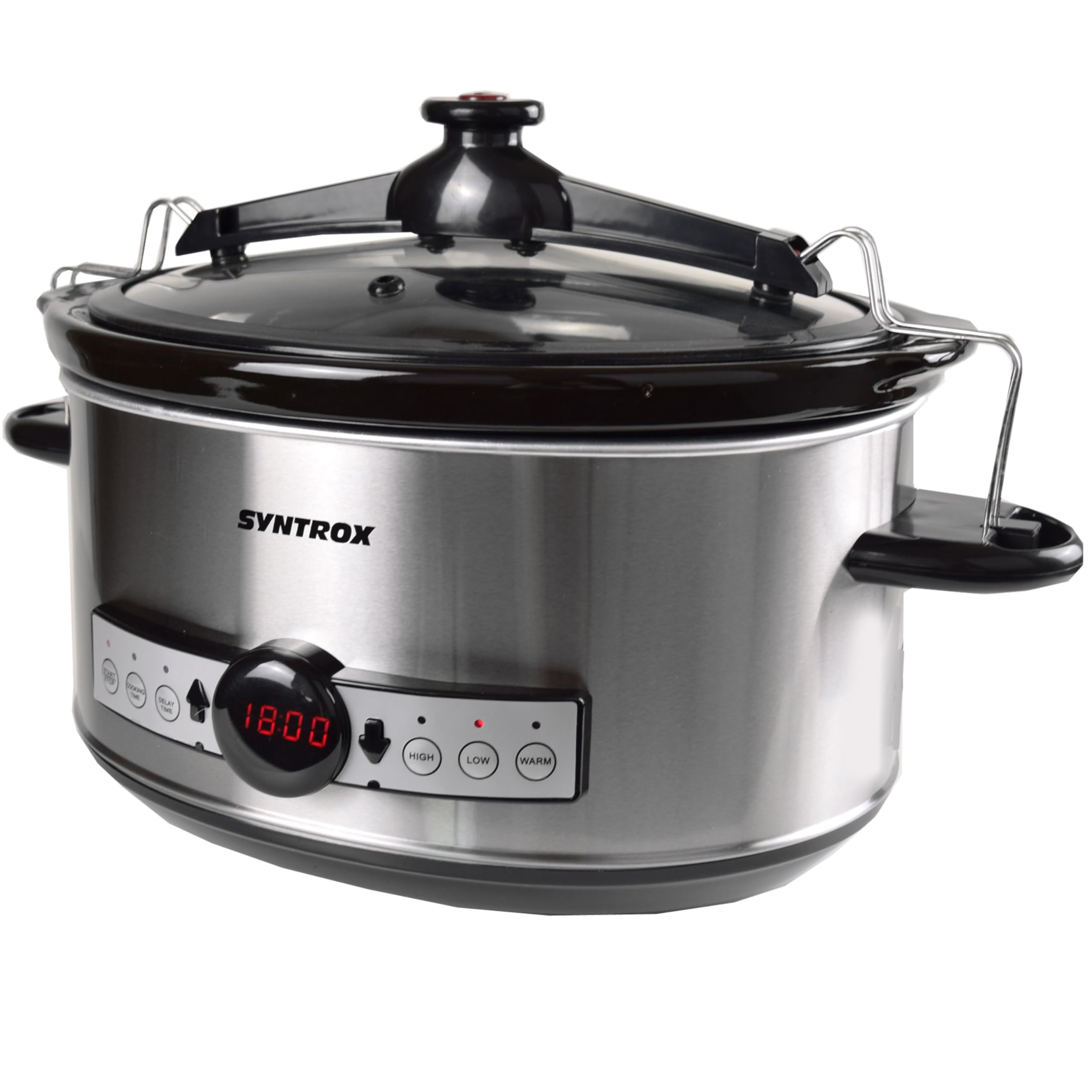 Syntrox Germany 6,5 l Slow Cooker | Schmortopf | Schongarer | Multikocher Stosax, Keramikinnentopf, Warmhaltefunktion, mit Timer, küchenzubehör, Multifunktionaler Küchenhelfer