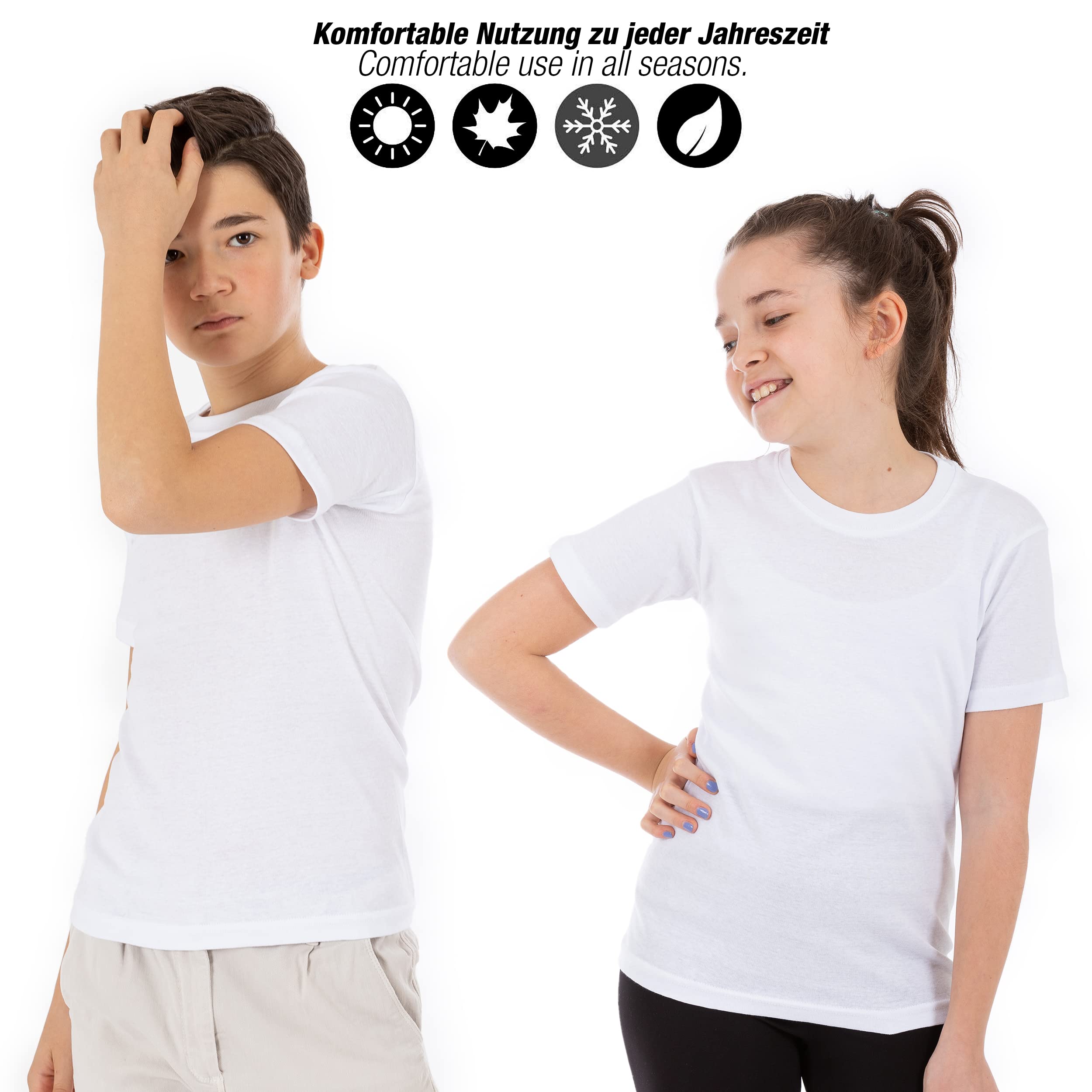 LOREZA ® 3/6 Pack Enfants sous-vêtements Unisexe Manches Courtes Chemise garçons Filles sous-vêtements Filles 100% Coton