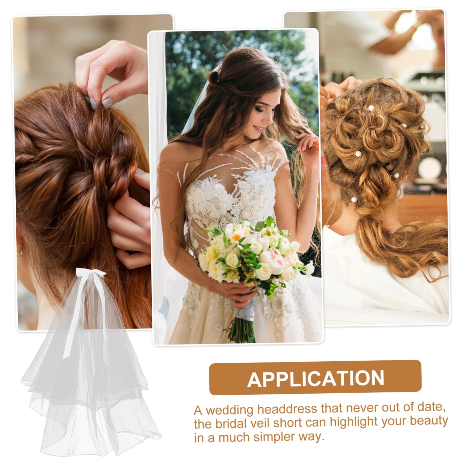 VALICLUD 5stücke Hochzeit Schleier Mit Doppelter Haarschleife Romantischer Brautschleier Für Hochzeiten Ohne Perlen Elegante Brautaccessoires Für Unvergessliche Momente