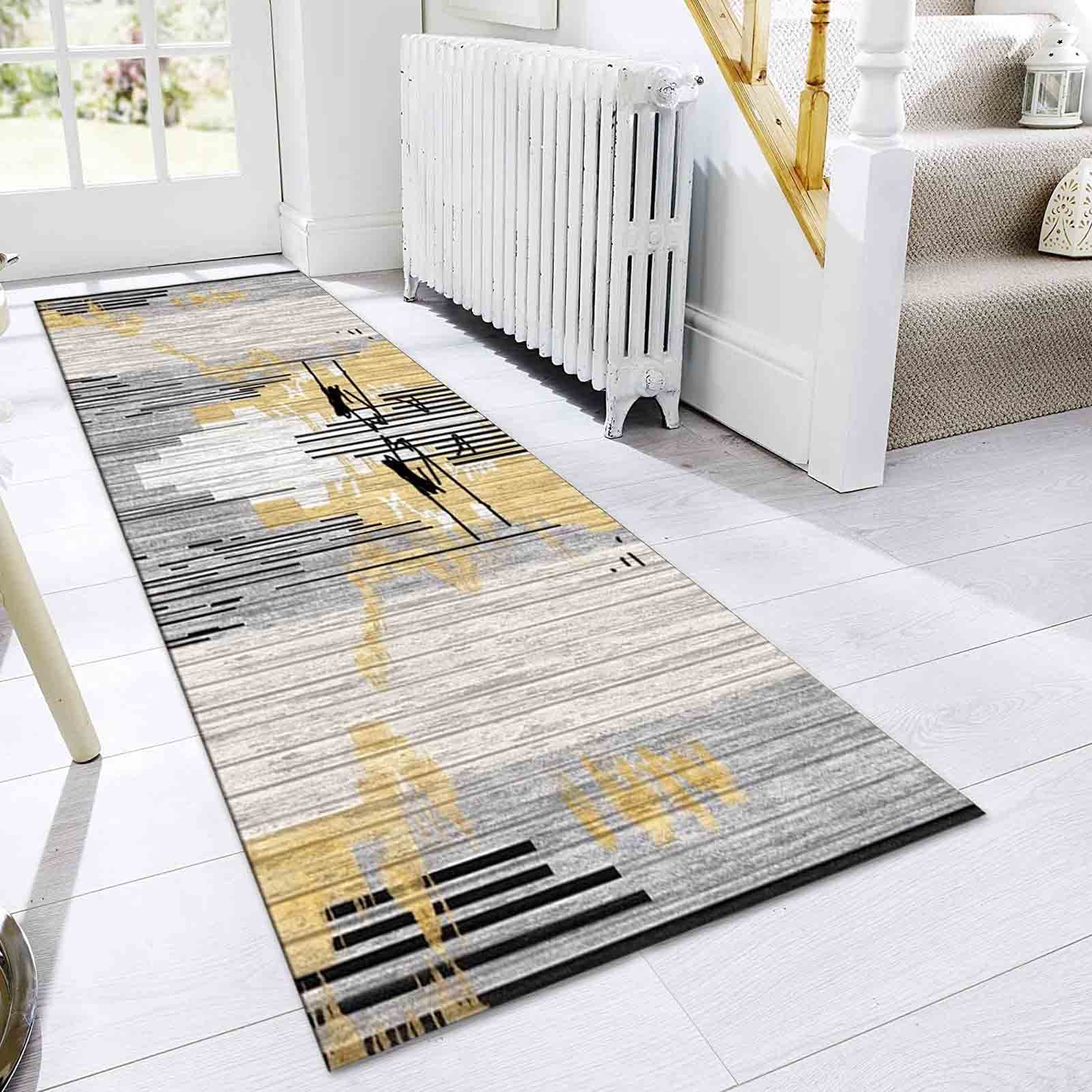 Tapis d'entrée long 80x200cm lavable et antidérapant pour cuisine et couloir
