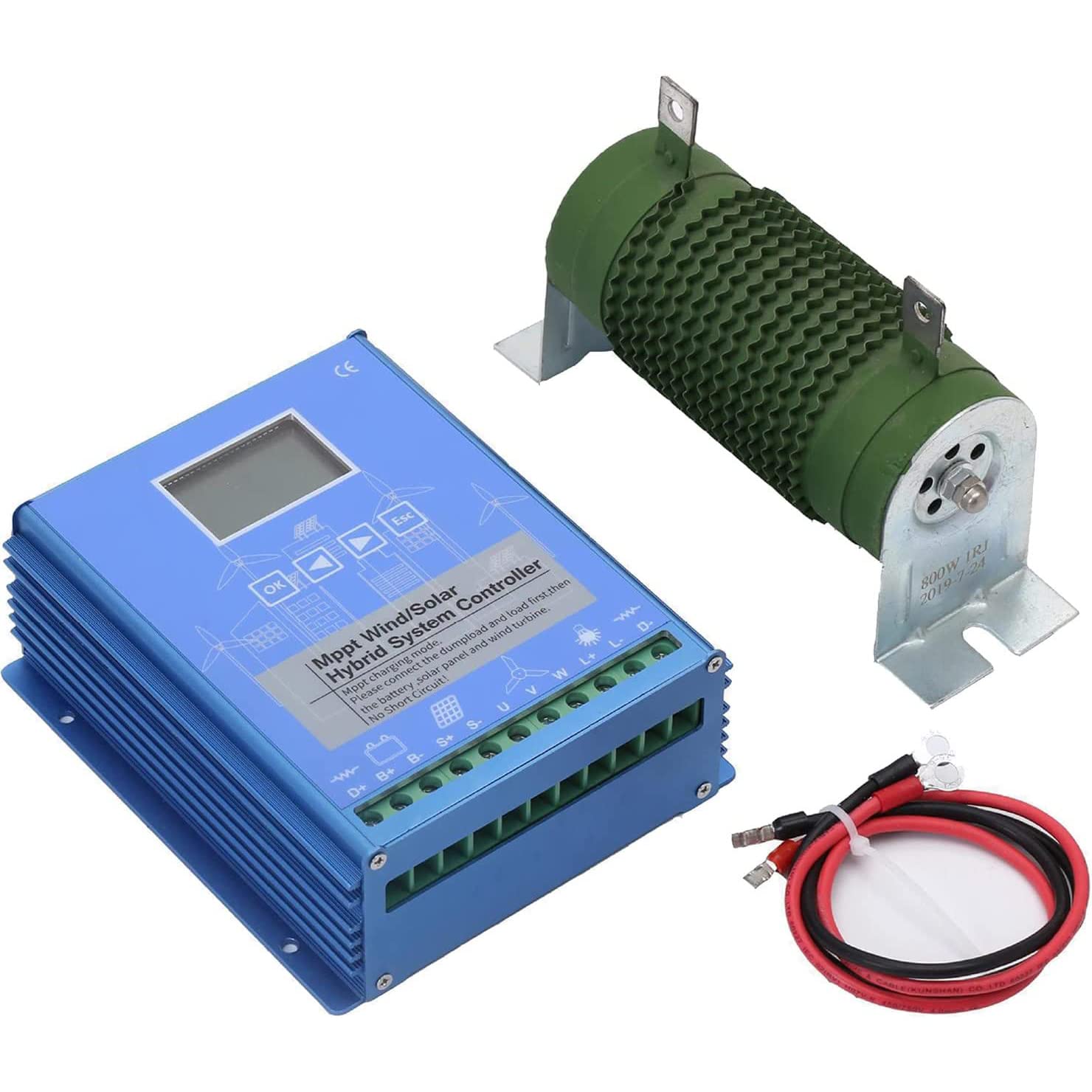 CAYBE Wind Solar Hybrid System,Off Grid Hybrid Wind Solar Controller, MPPT Charge Controller 12V/24V/48V Auto Regulator,for Wind Turbine Generator Solar Panel 24V 8000w