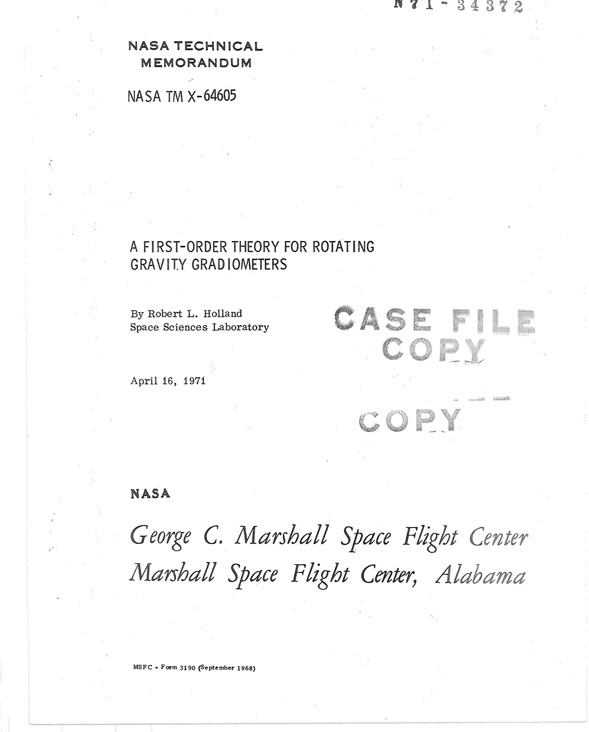 A first order theory for rotating gravity gradiometers