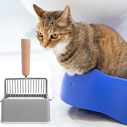 Miniatura 2 de Alipis Caja de almacenamiento de pala de arena para gatos, caja de almacenamiento de pala de arena para mascotas, accesorios de caja de arena, 2