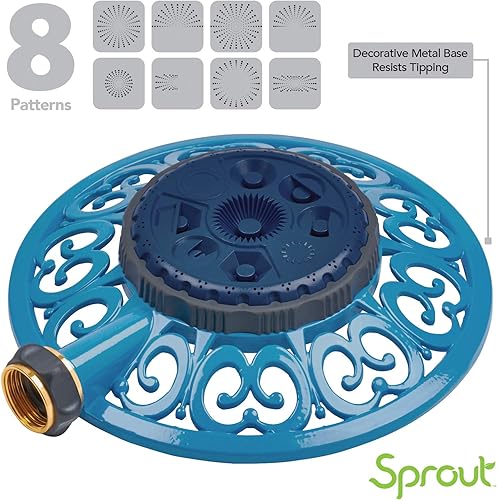 Miniatura 3 de Sprout 65102-AMZ - Adaptador de producto de metal con 8 patrones y aspersor QuickConnect, paquete de Tienda, azul arándano