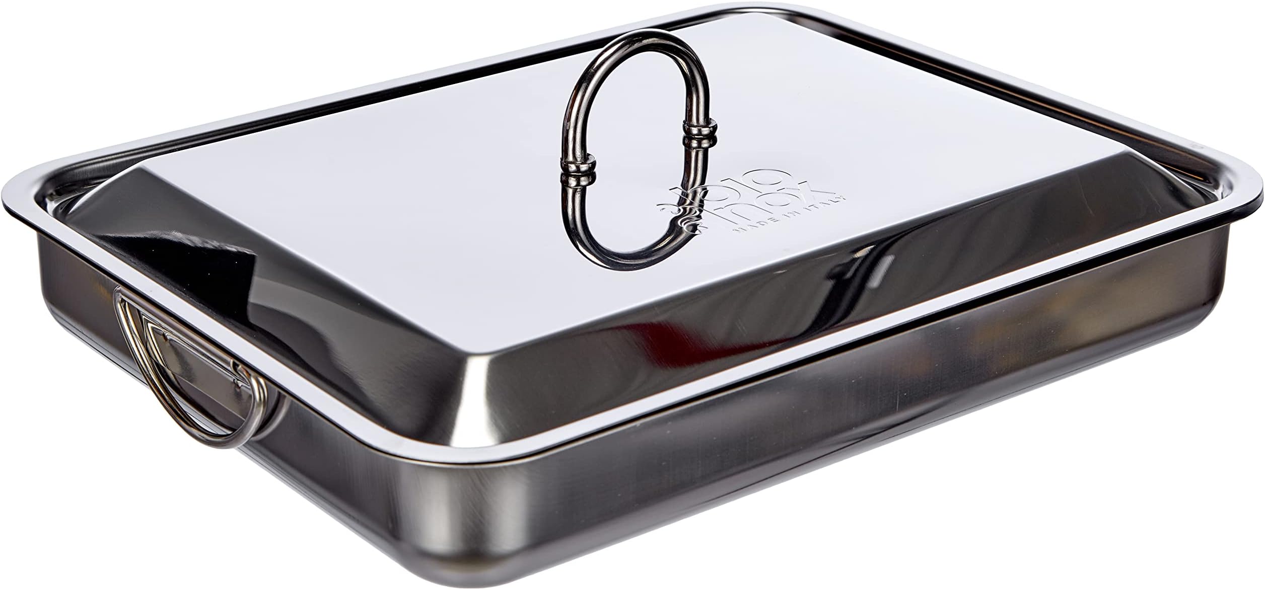 Bioinox Rectangular Baking Dish with Lid, 18/10 Stainless Steel 35 x 27 cm