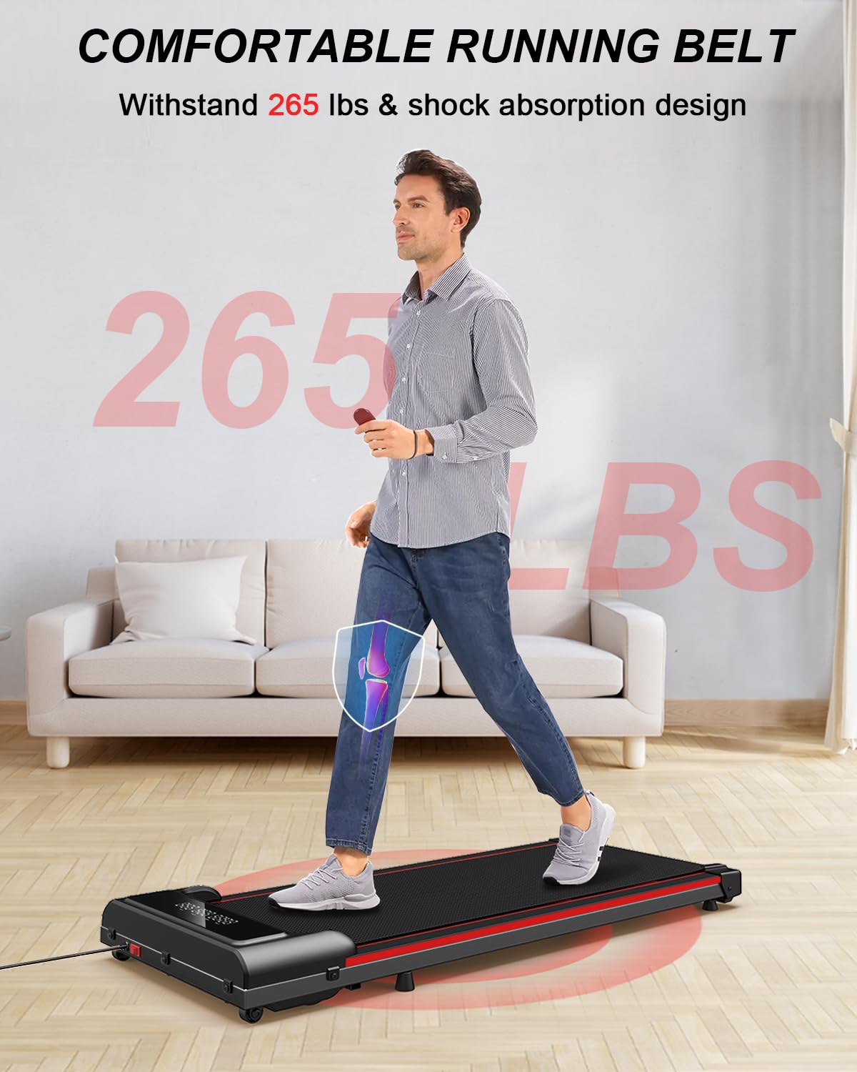 AKSO Foldable Walking Pad Treadmill Under Desk for Home Office