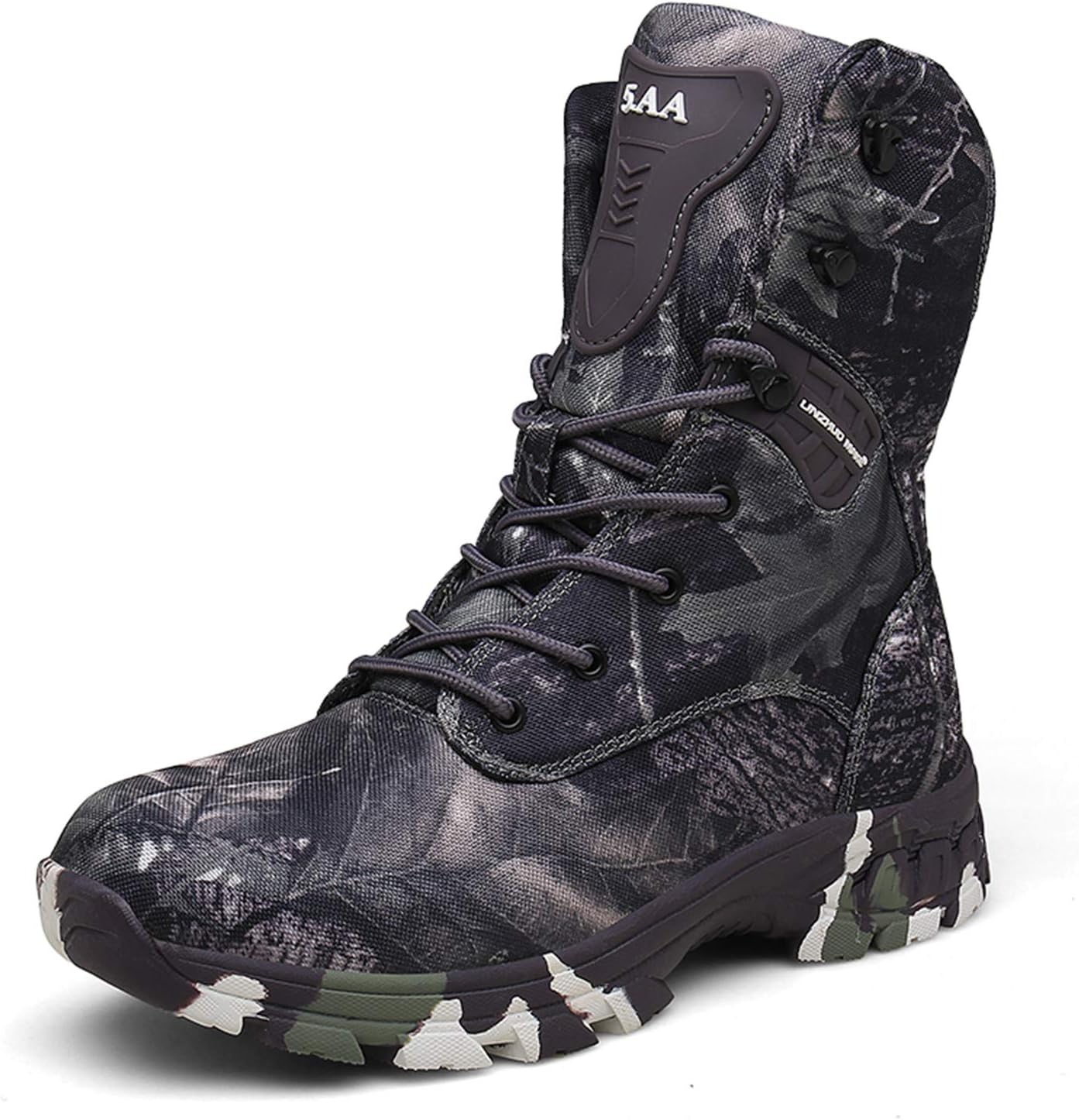 PULUSI Men's Waterproof TAC Force Military Tactical Combat Work Boots,Army Shoes for Outdoor Hiking(Grey,45)