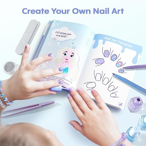 Miniatura 2 de Tomons Juego de esmaltes de uñas para niñas, kit de arte de esmalte de uñas no tóxico para niños de 7 a 12 años, juguetes regalos para niñas de 8,