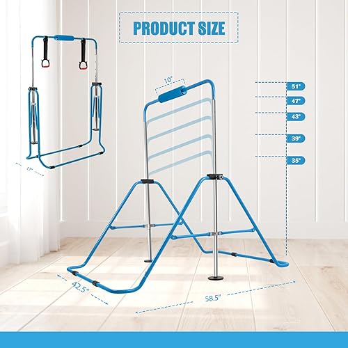 Miniatura 3 de Gymnastics Bar for Home Expandable Adjustable Height Gymnastic Horizontal Bars Folding Junior Training Kip Bar Equipment for