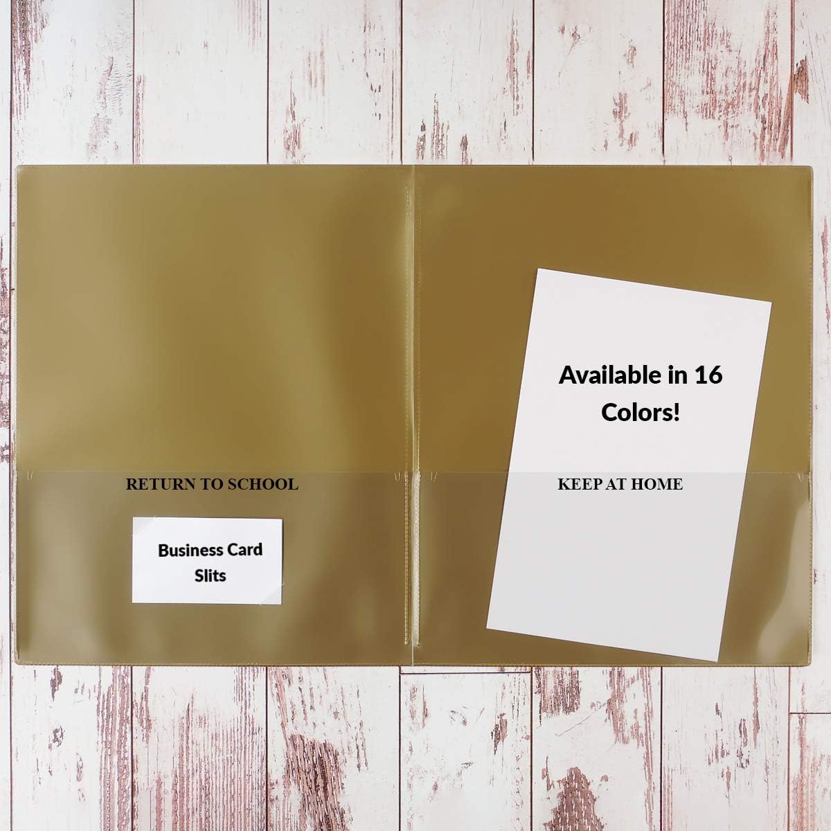 StoreSMART - School/Home Folders - Gold - 100-Pack - Archival Durable Plastic - Homework and Information - Made in U.S.A - SH900SV-GOLD100