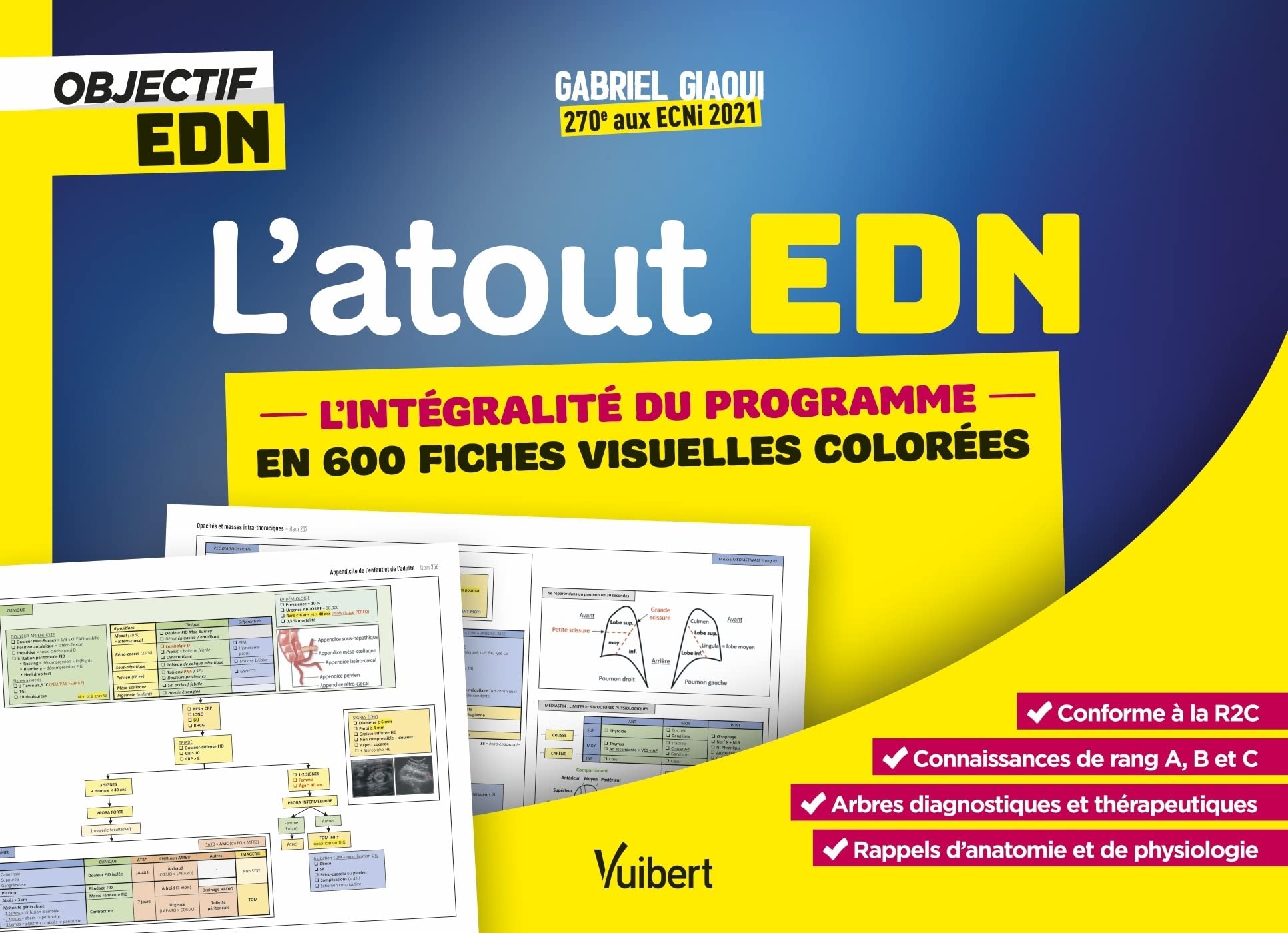 Objectif EDN : L'Atout EDN: Le programme R2C en 600 fiches visuelles colorées