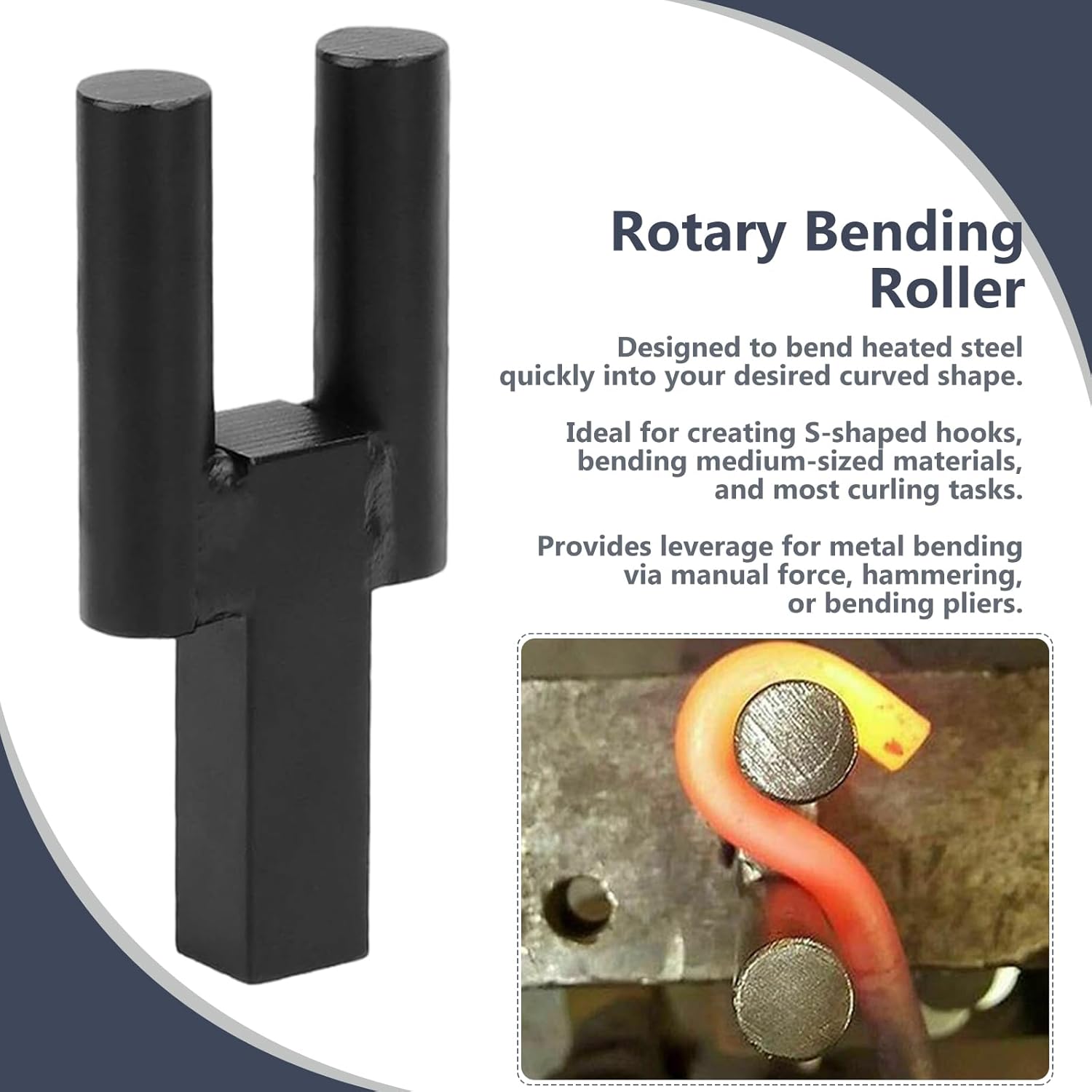 1 inch Blacksmith Anvil Hardy Hole Tools Set 5pcs, Blacksmithing Forge Forging Tool Includes Hot Cut, Creasing Stake, Turning Bending, Bottom Fuller, Scrolling Kit