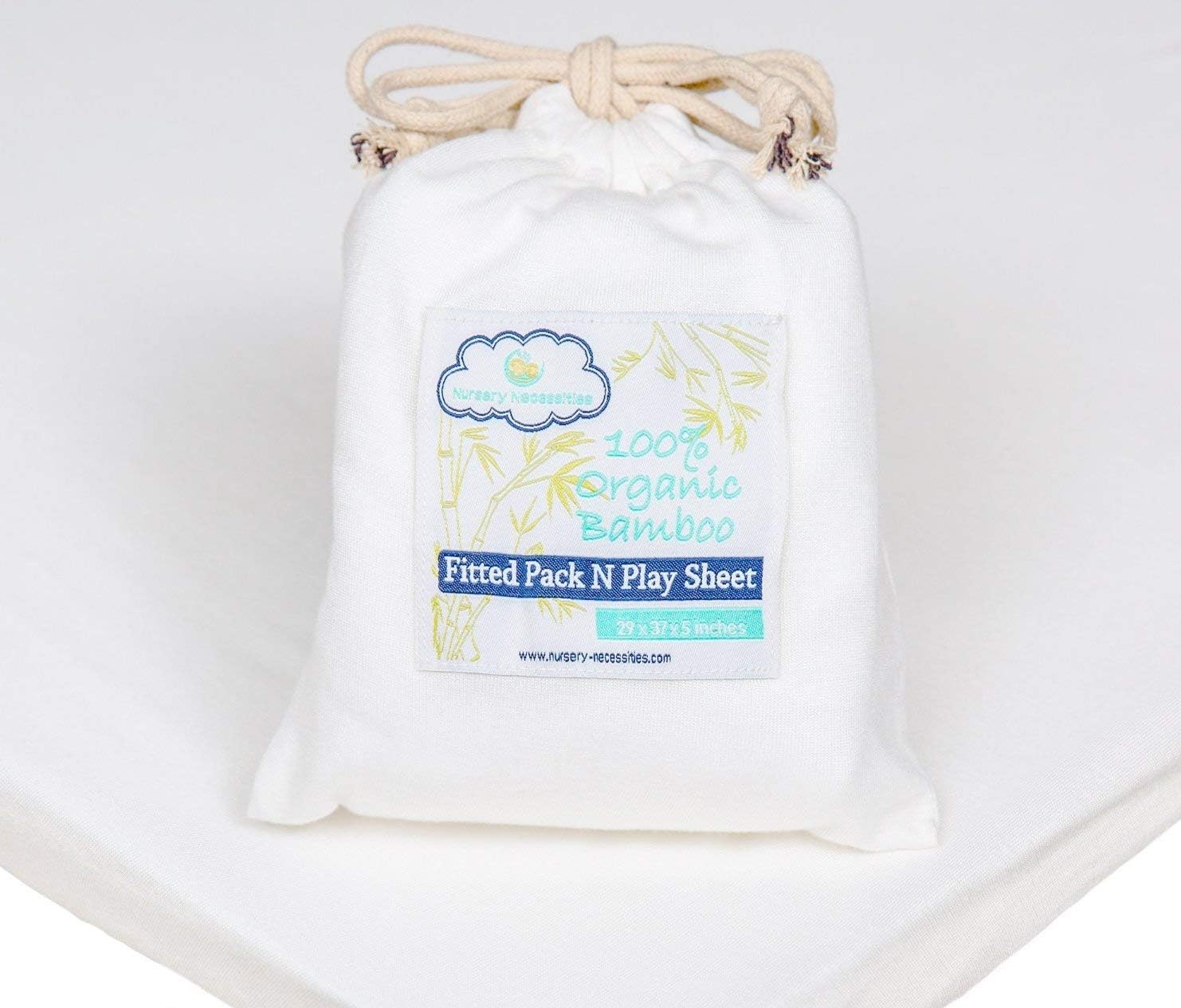 100% Organic Bamboo Pack N Play Sheet - Silky Soft, Hypoallergenic - Superior to Cotton - by Nursery Necessities