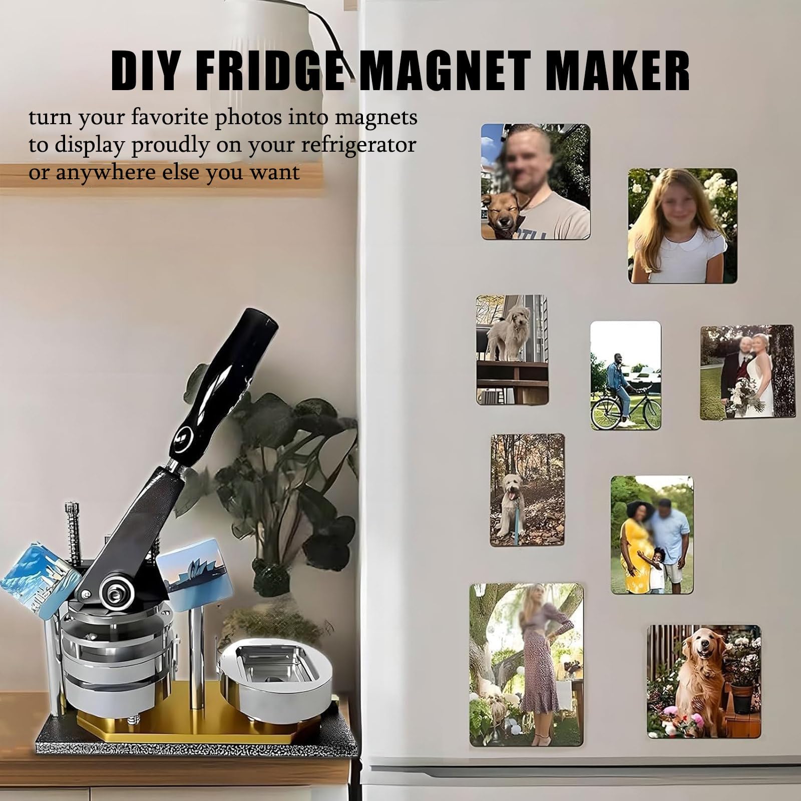 Fotomagnet-Hersteller-Set mit Papierschneider, enthält 100 Sets Verbrauchsmaterialien für personalisierte Abzeichen und Geschenke