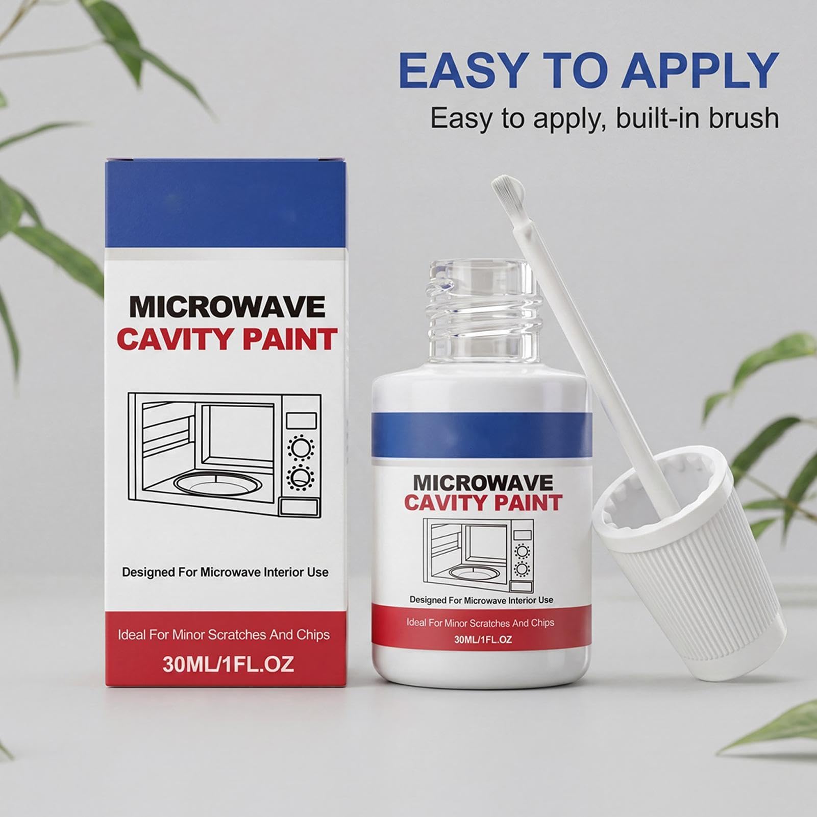 Farba do wnętrza mikrofalówki, 30ml farba do naprawy urządzeń, wysoki połysk powłoka mikrofalowa, odporna na ciepło powłoka do domu, kuchni, mieszkania, restauracji, akademika
